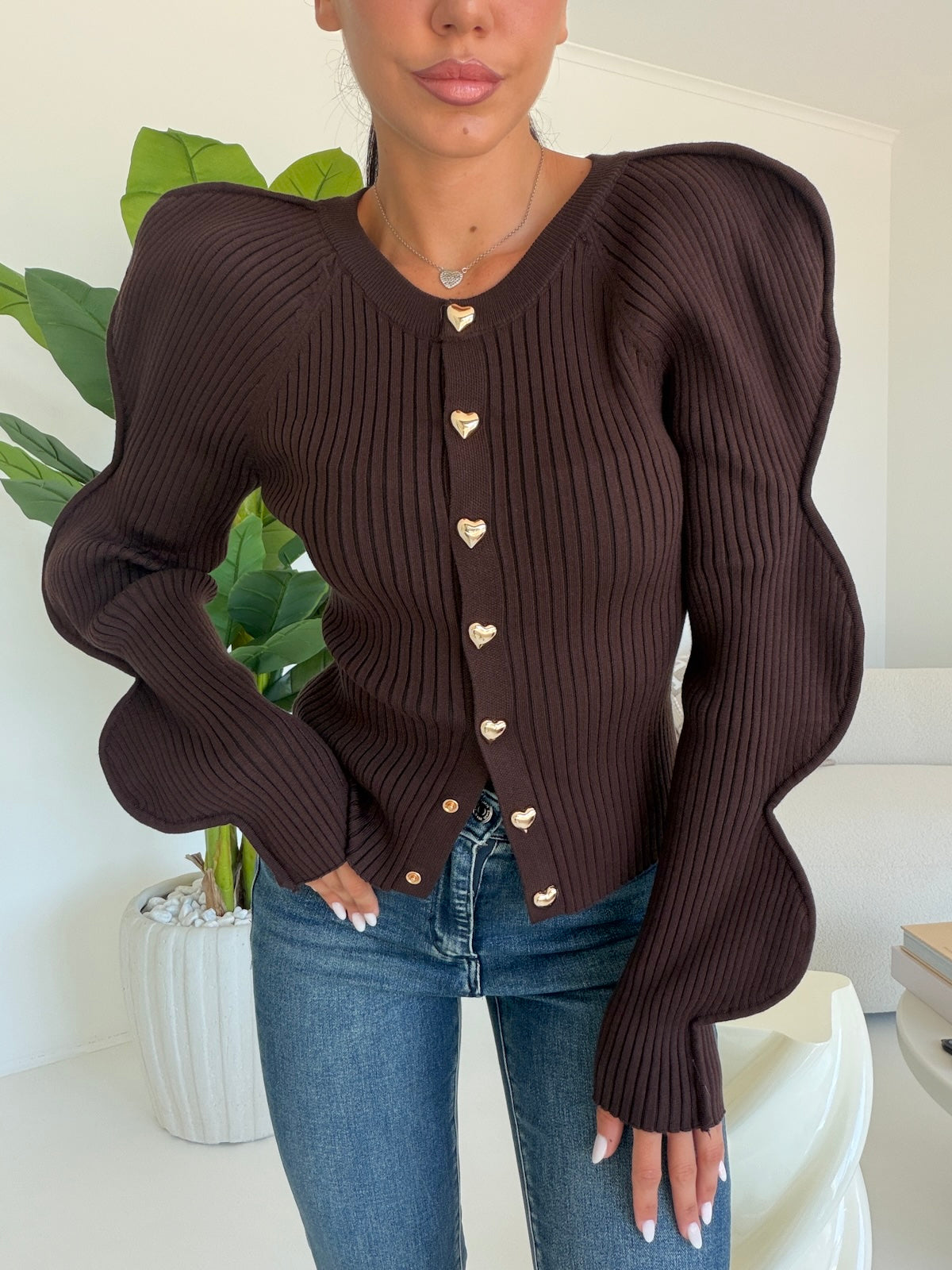 TC2053-CARDIGAN LOVELY CHOCO
