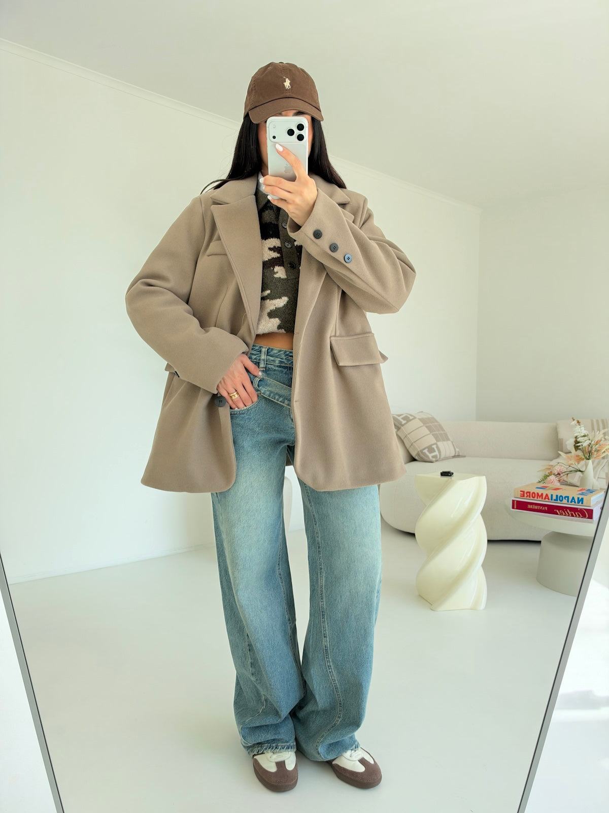 BLAZER ROND TAUPE