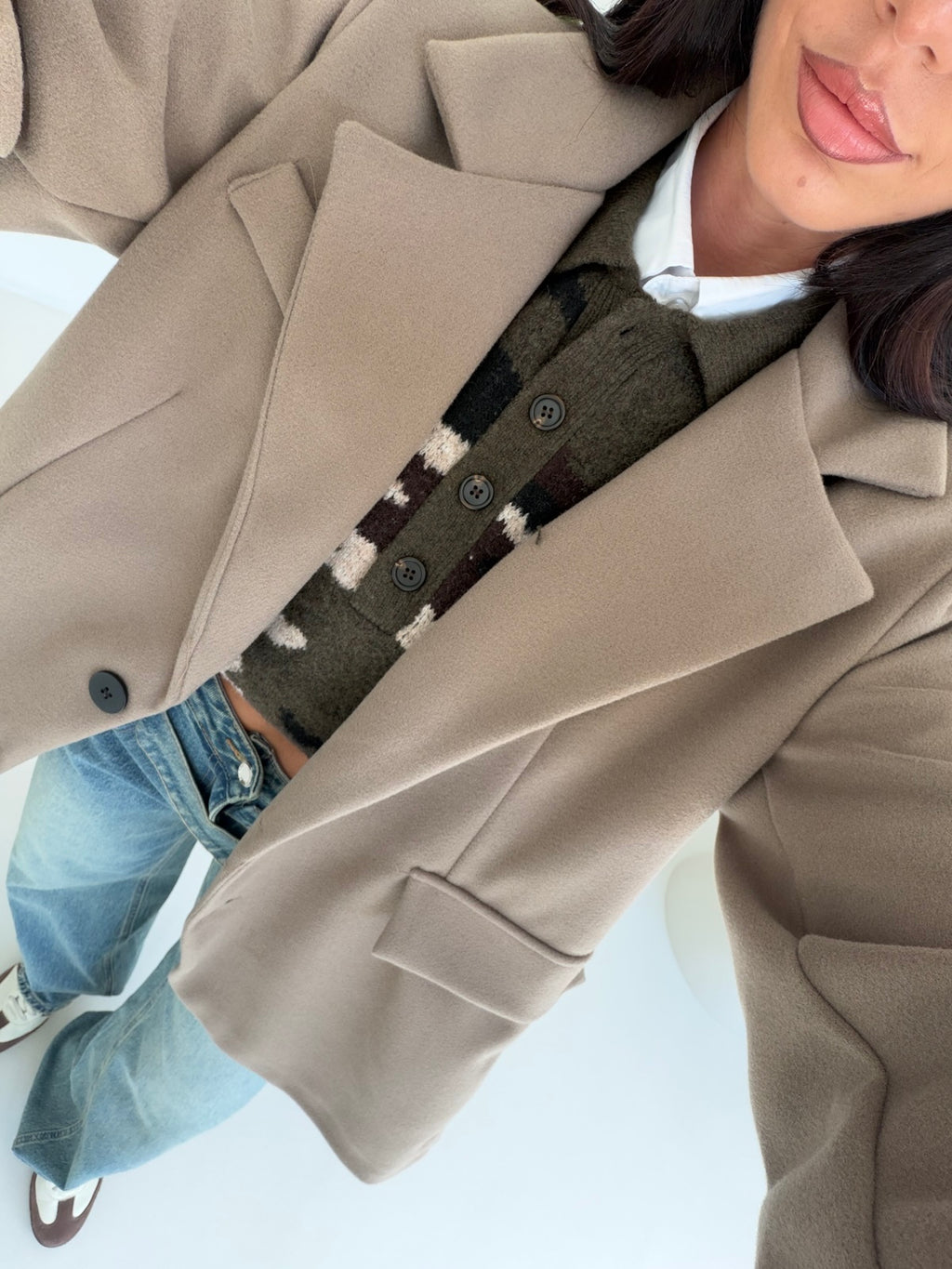 BLAZER ROND TAUPE