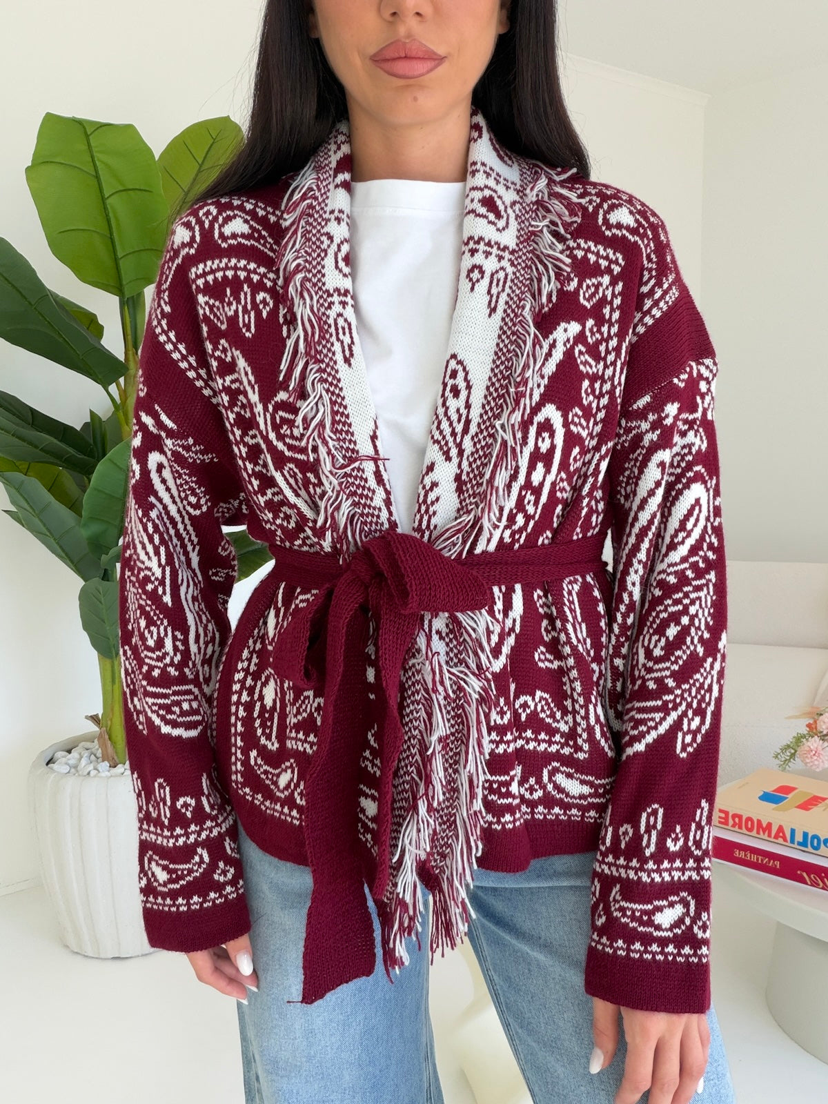 CARDIGAN WINTER BORDEAUX