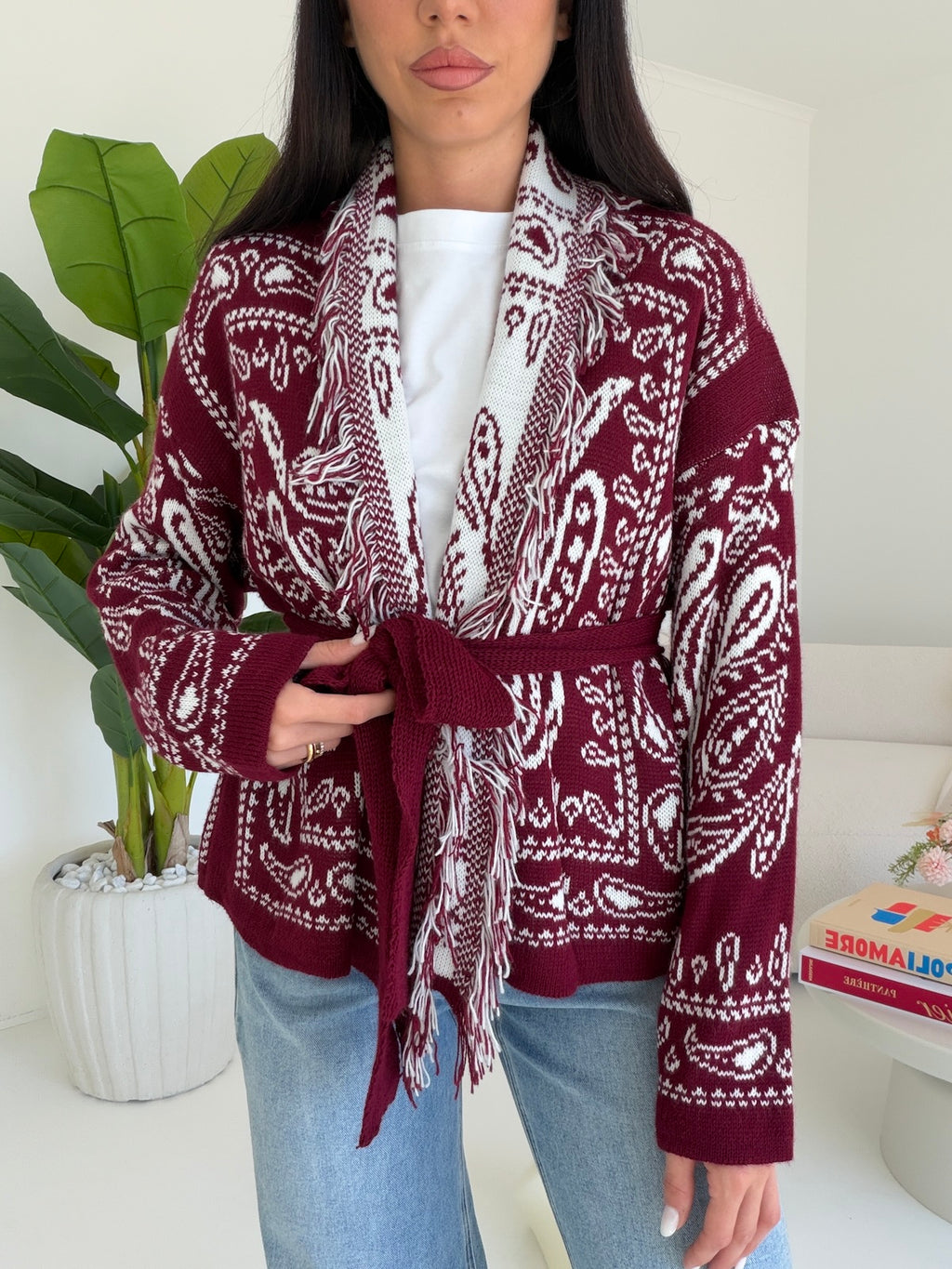 CARDIGAN WINTER BORDEAUX