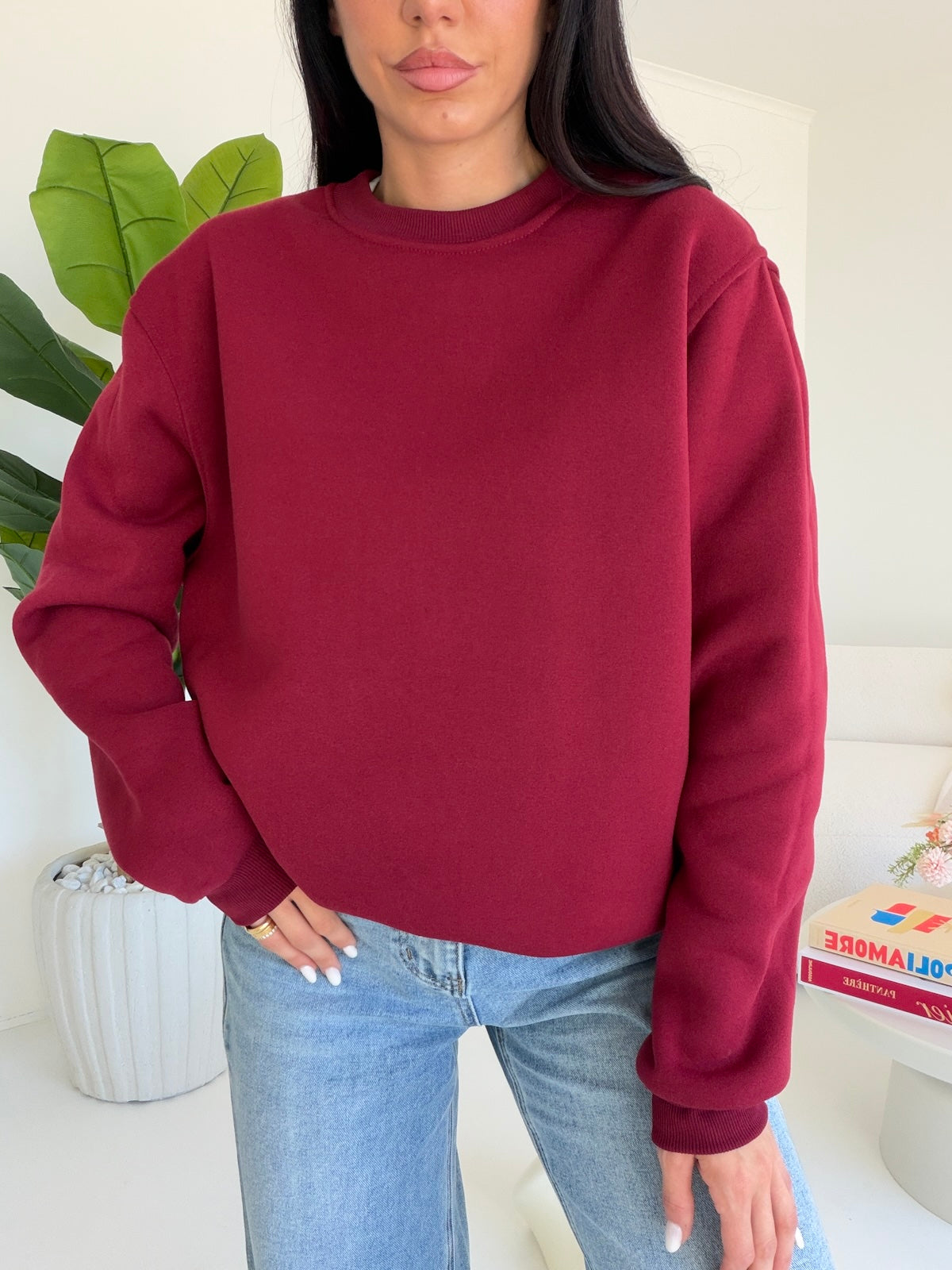 FELPA BASIC BORDEAUX