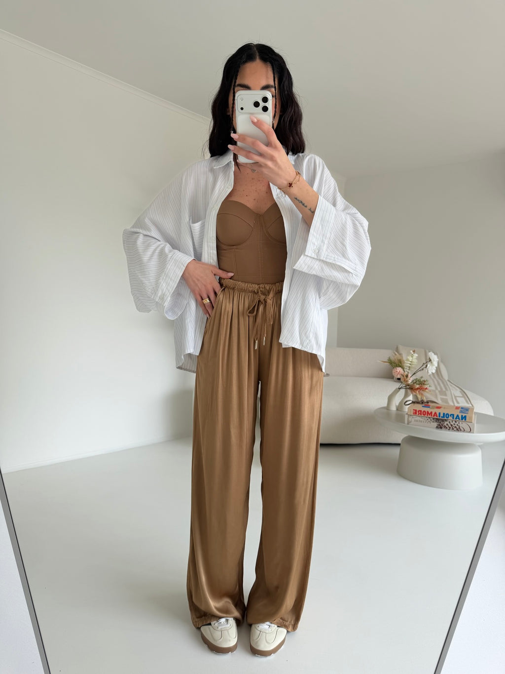 PANTALONE SATIN BISCOTTO
