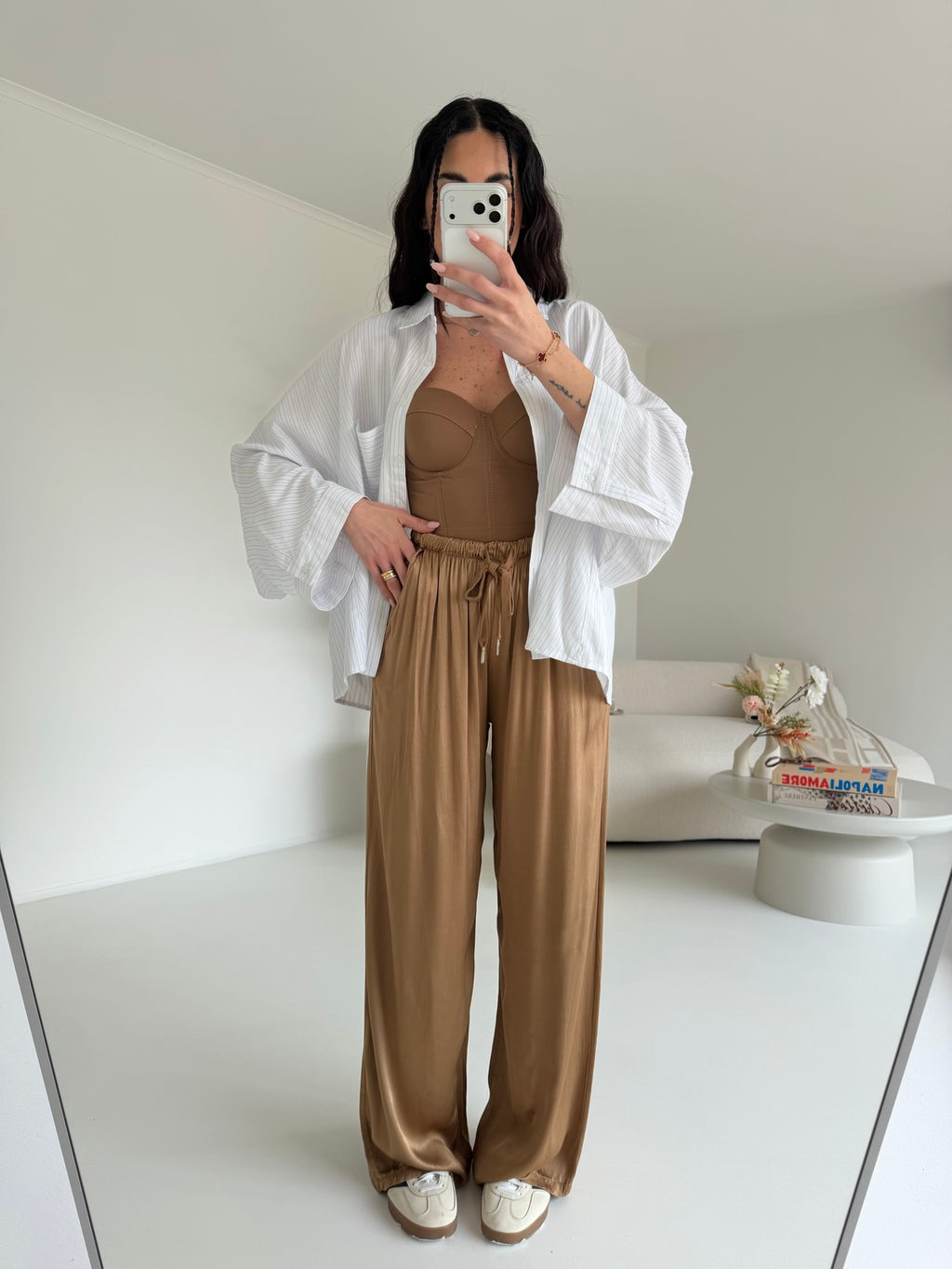 PANTALONE SATIN BISCOTTO