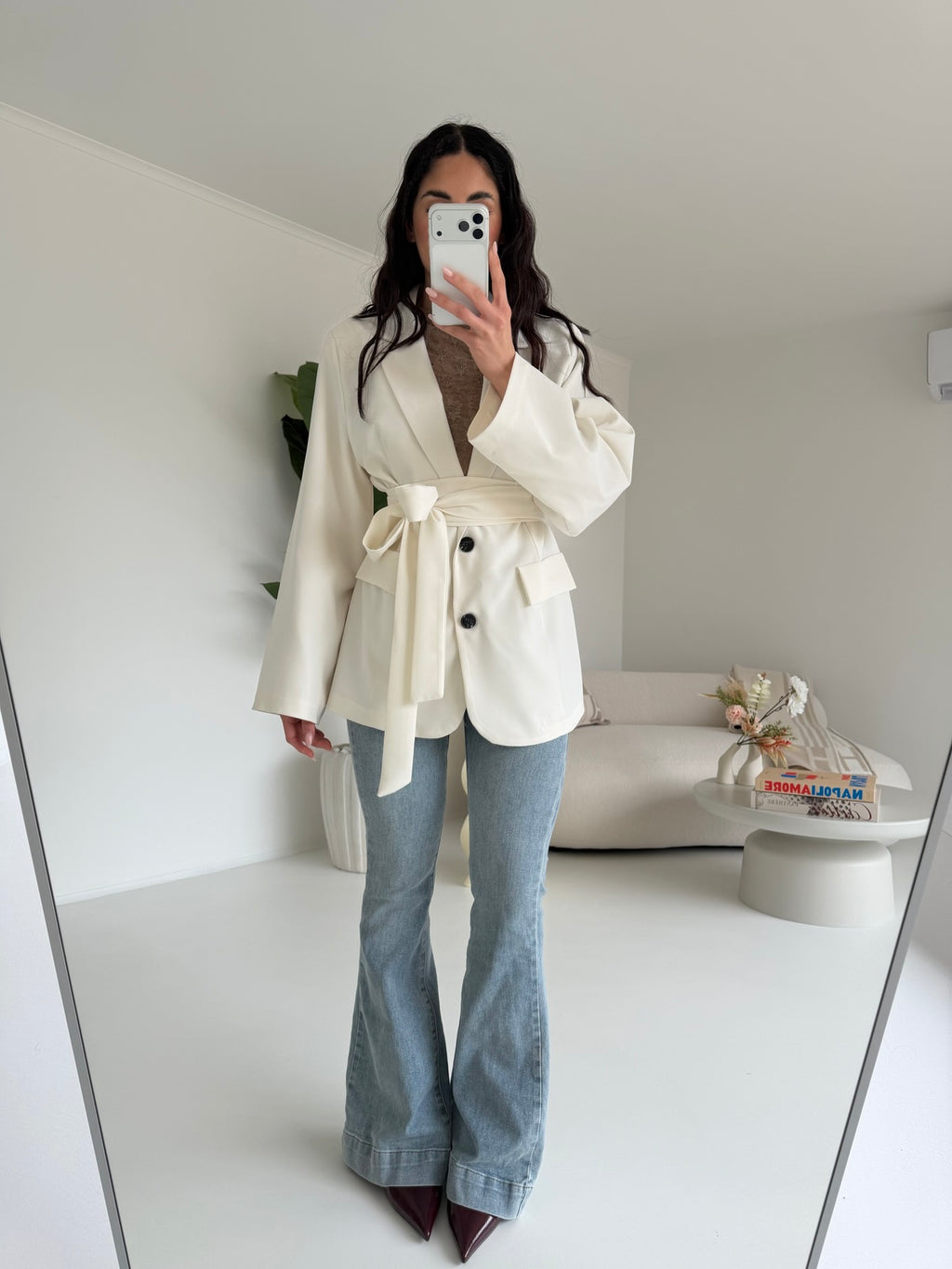 K829-JEANS A ZAMPA DENIM CHIARO