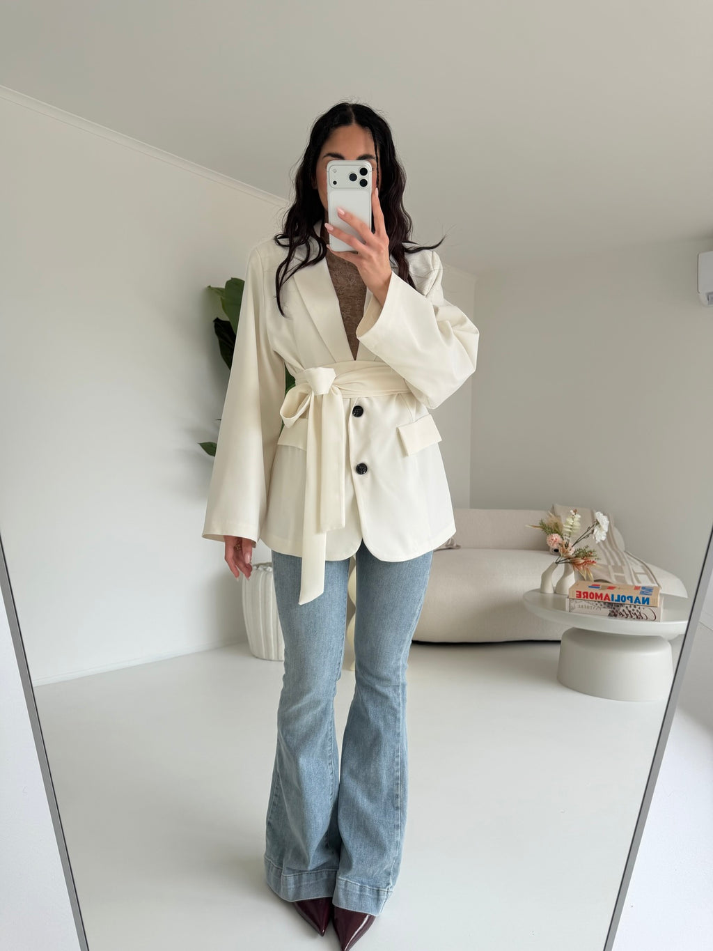 K829-JEANS A ZAMPA DENIM CHIARO