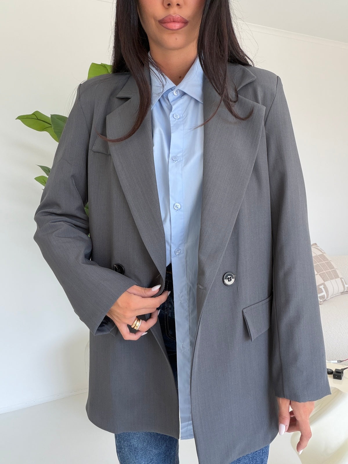 BLAZER DOPPIO BOTTONE GREY