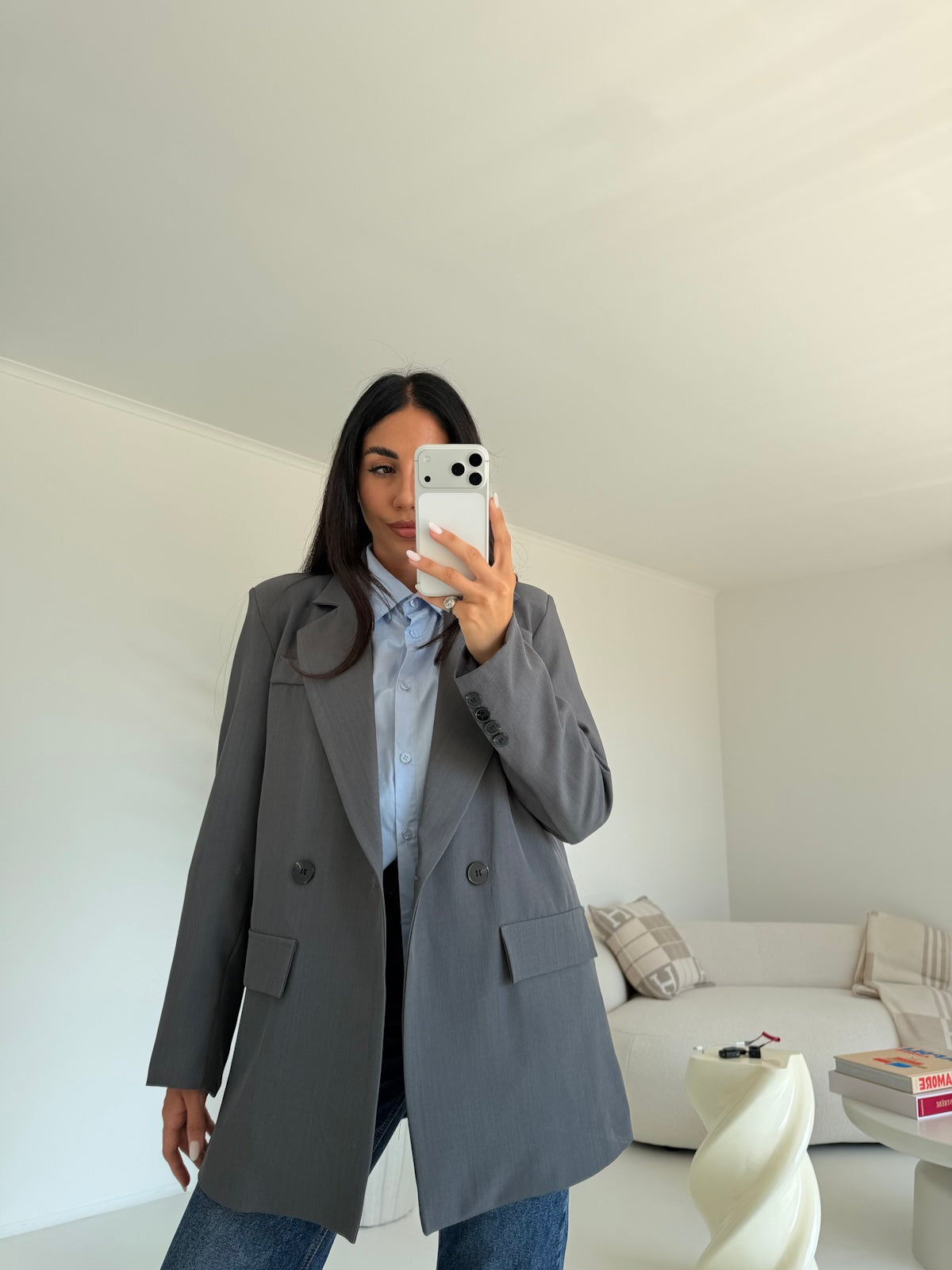 BLAZER DOPPIO BOTTONE GREY