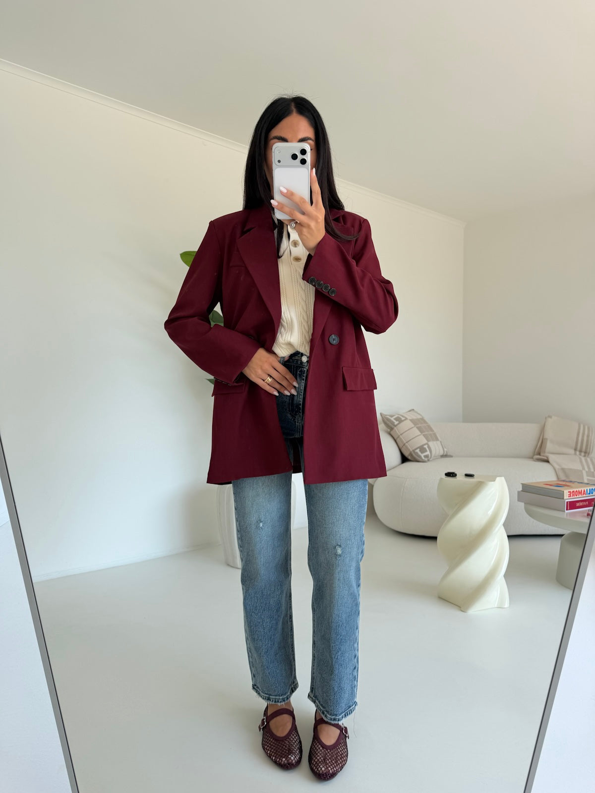 BLAZER DOPPIO BOTTONE BORDEAUX