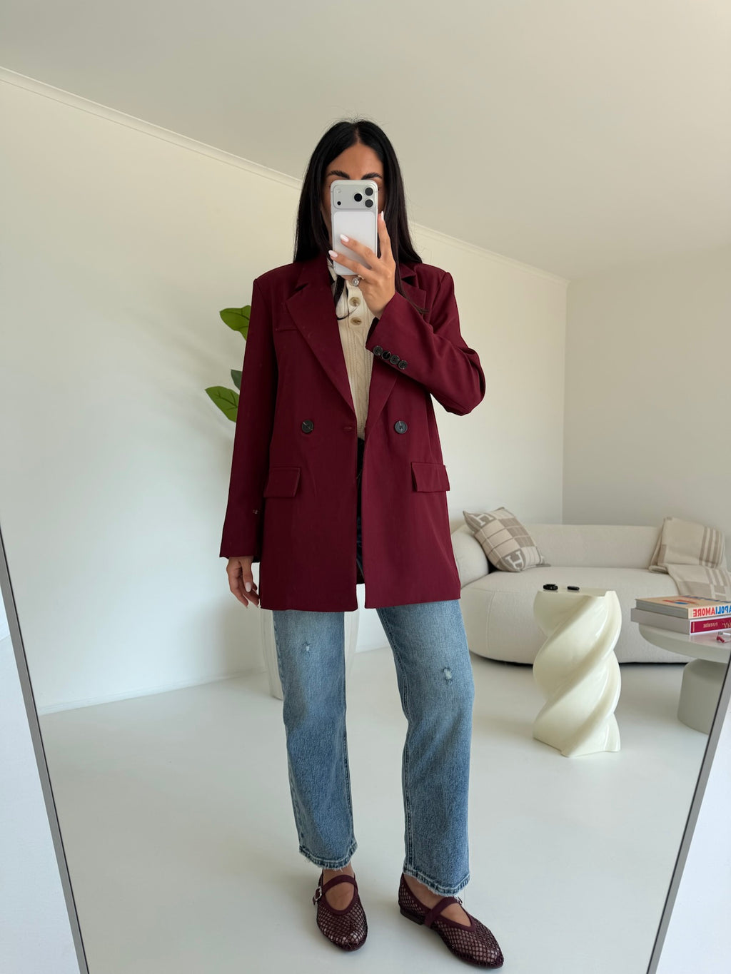 BLAZER DOPPIO BOTTONE BORDEAUX