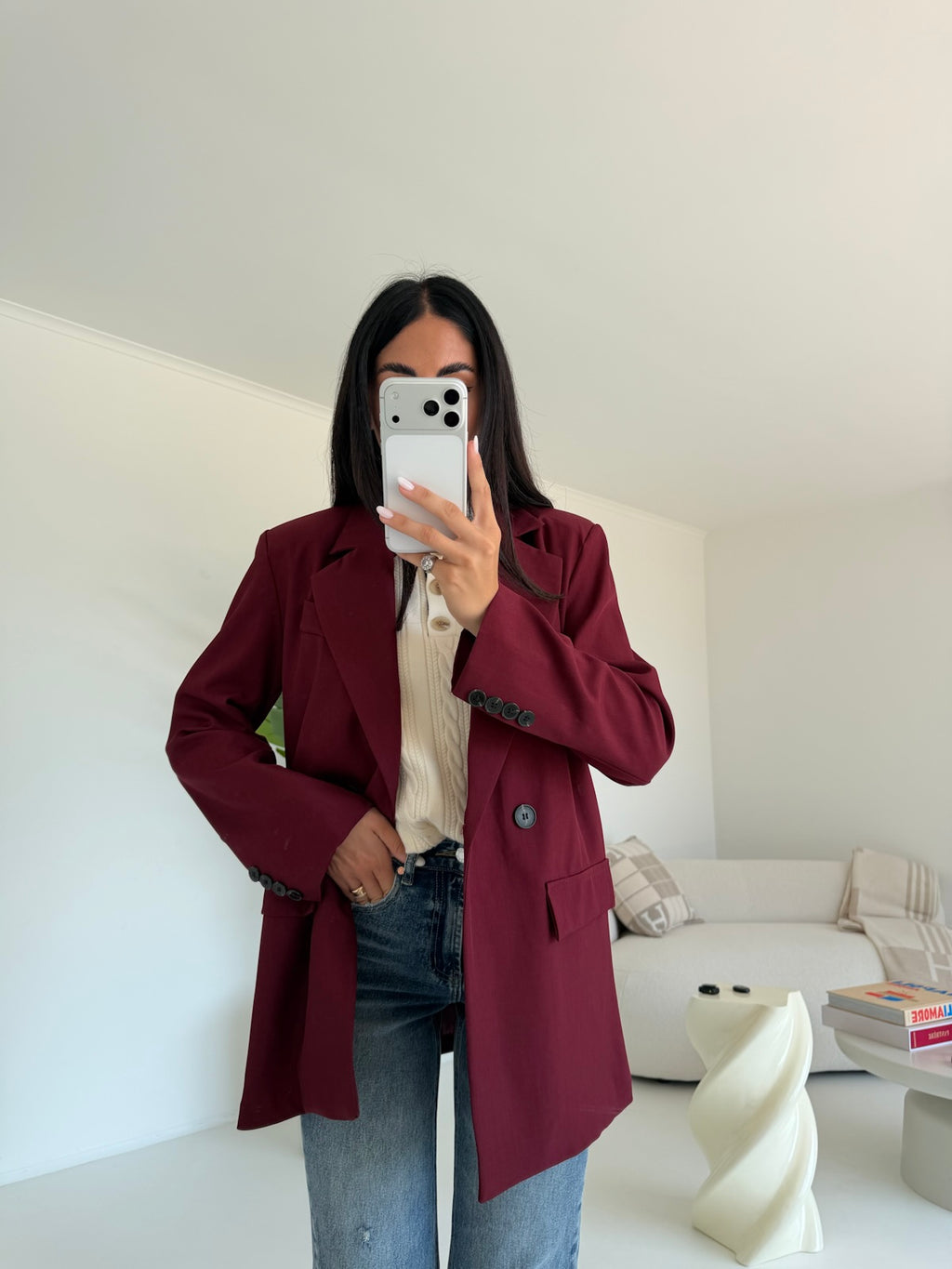 BLAZER DOPPIO BOTTONE BORDEAUX