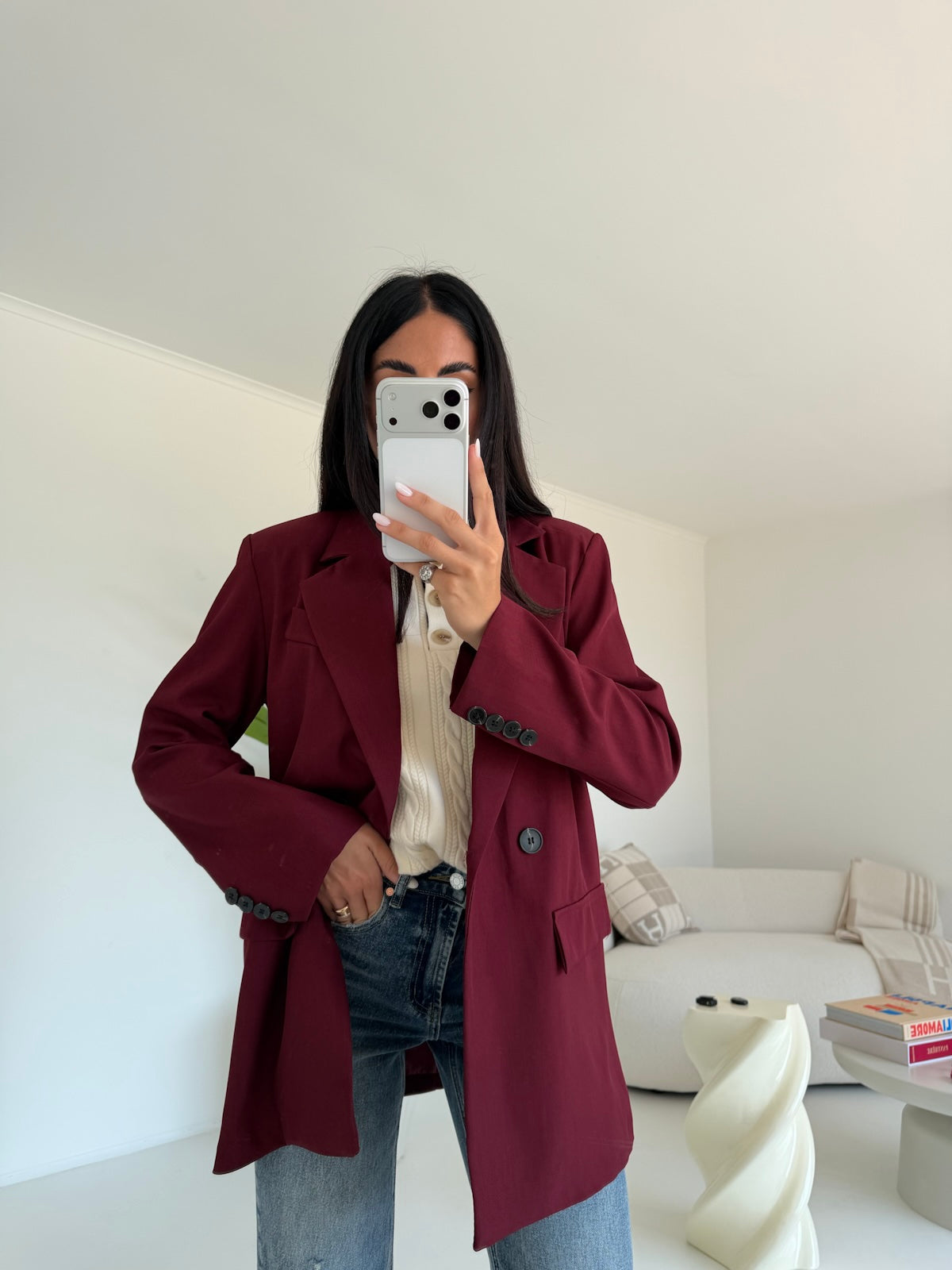 BLAZER DOPPIO BOTTONE BORDEAUX