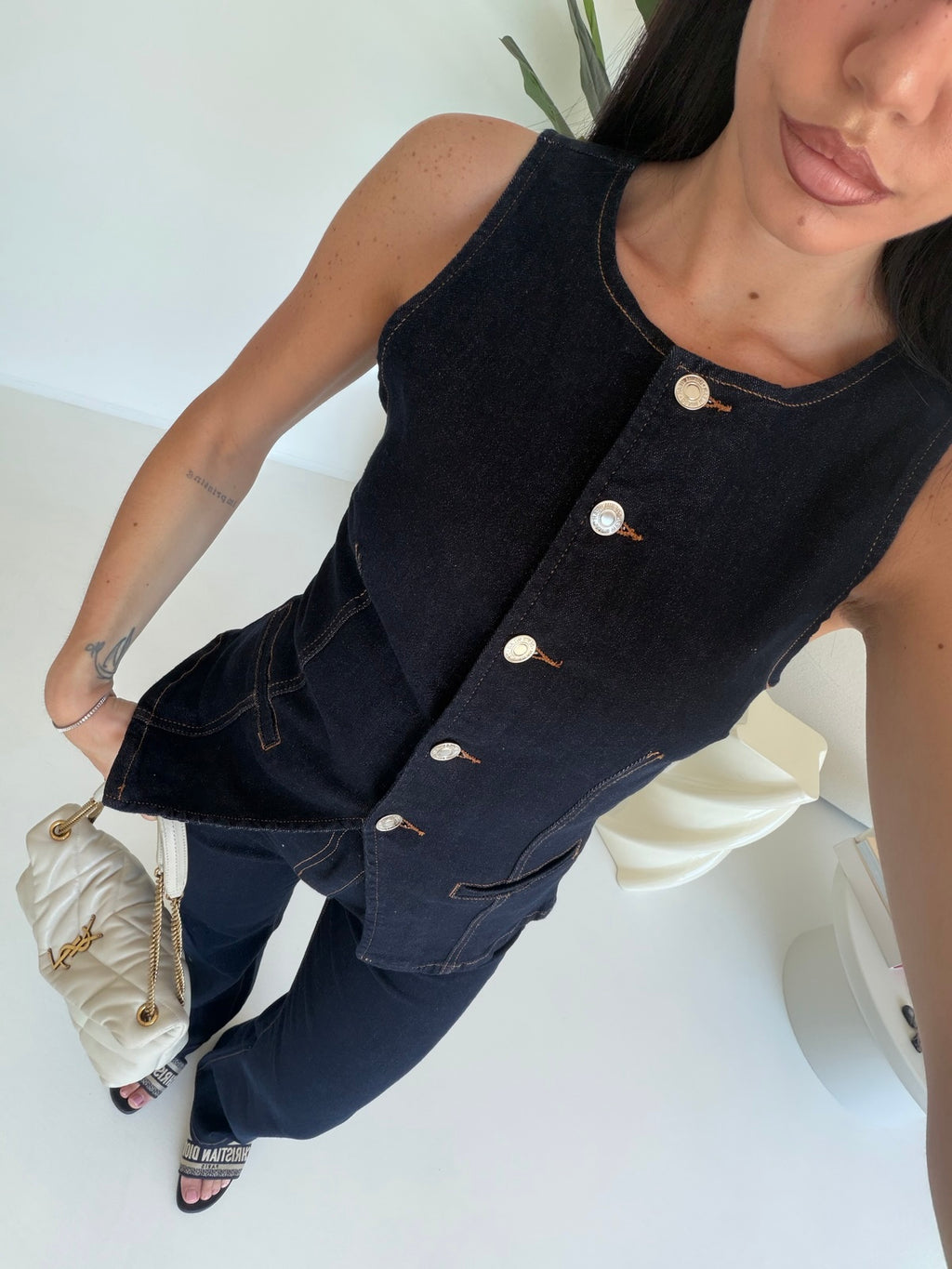 K912-GILET DENIM STEFANY