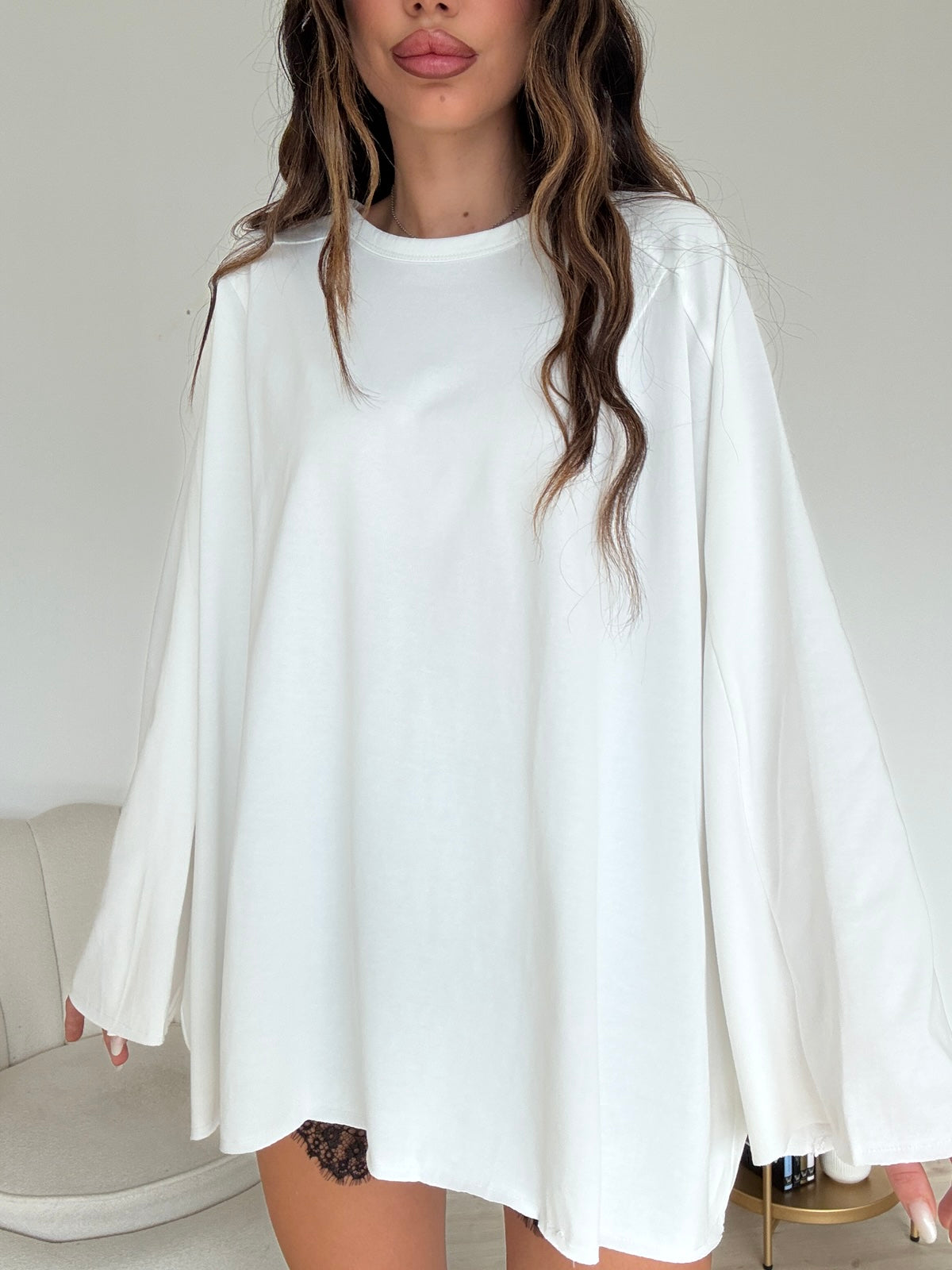 W45252-MAXI T-SHIRT MILK