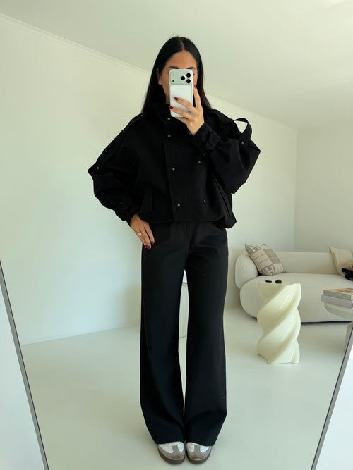 5846-MINI TRENCH NALI NERO