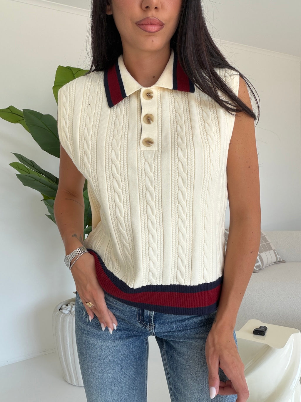 7129-GILET ENGLAND MILK