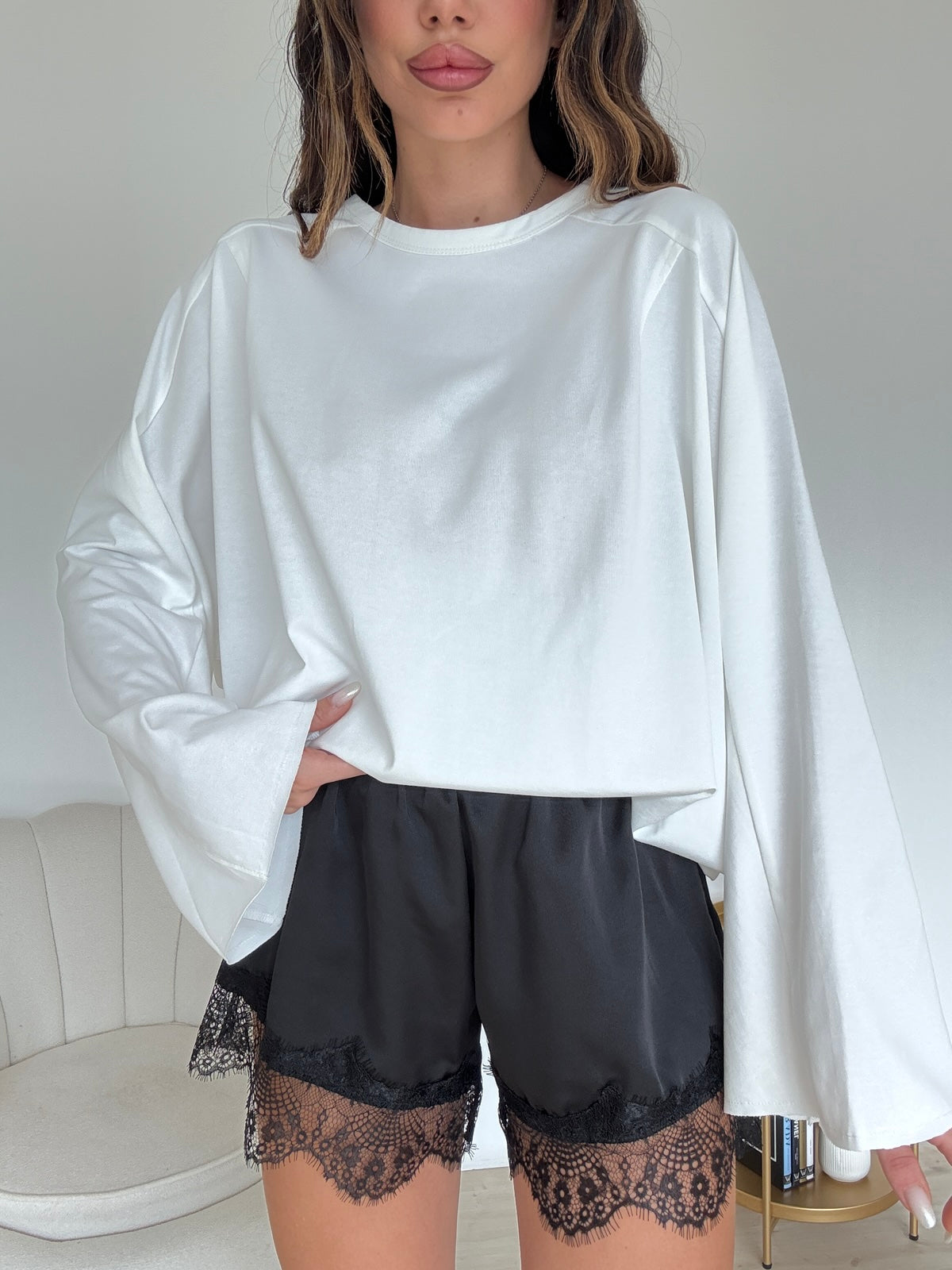 W45252-MAXI T-SHIRT MILK