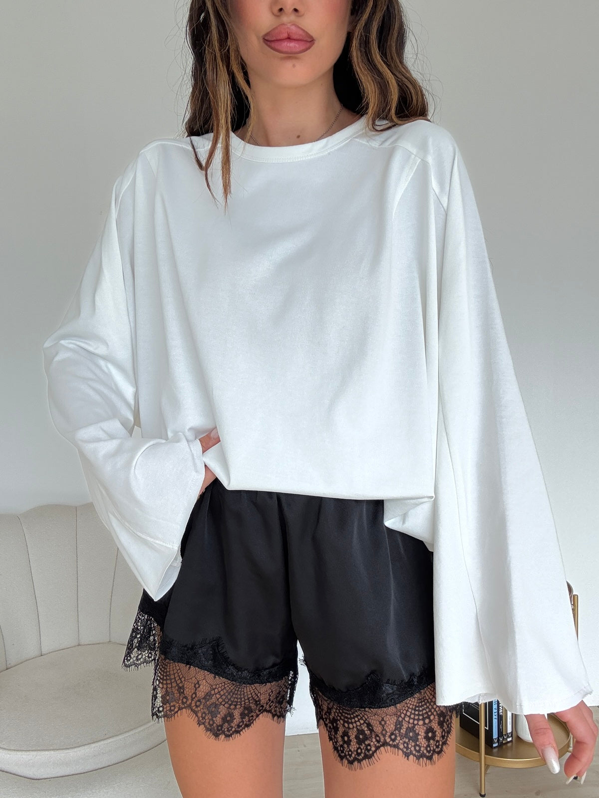 W45252-MAXI T-SHIRT MILK