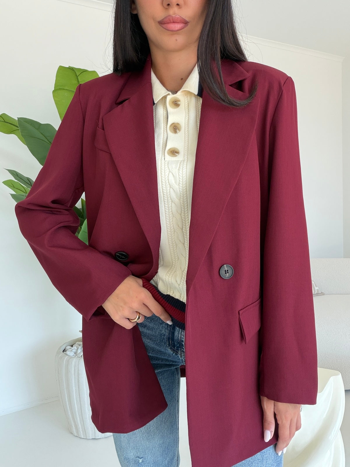 BLAZER DOPPIO BOTTONE BORDEAUX
