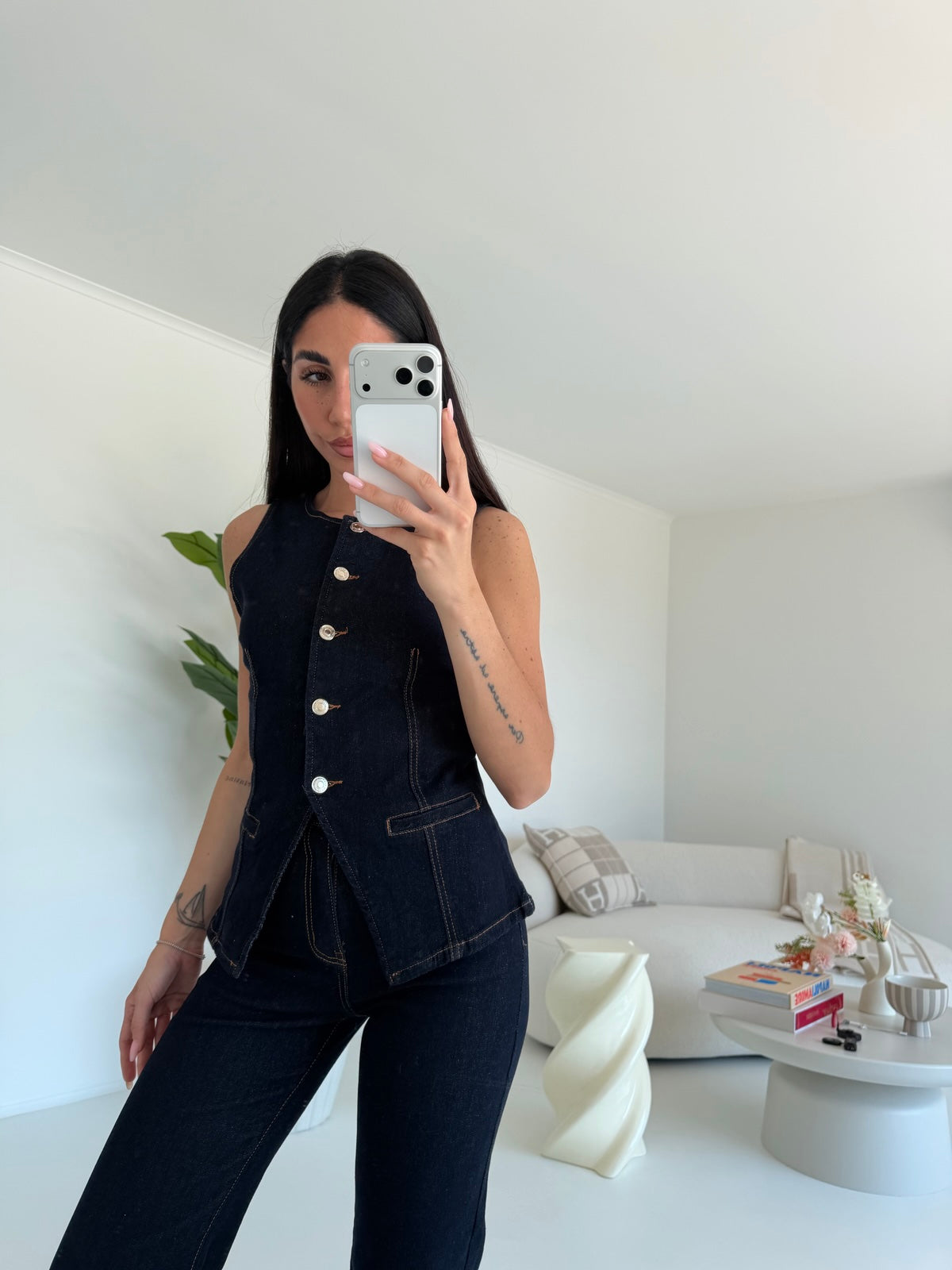 K912-GILET DENIM STEFANY