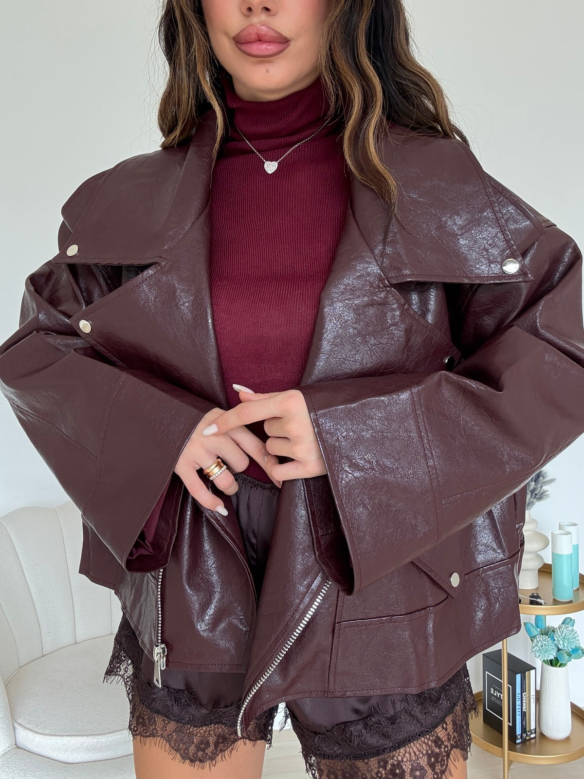 PU8020-1-BIKER ECOPELLE BORDEAUX