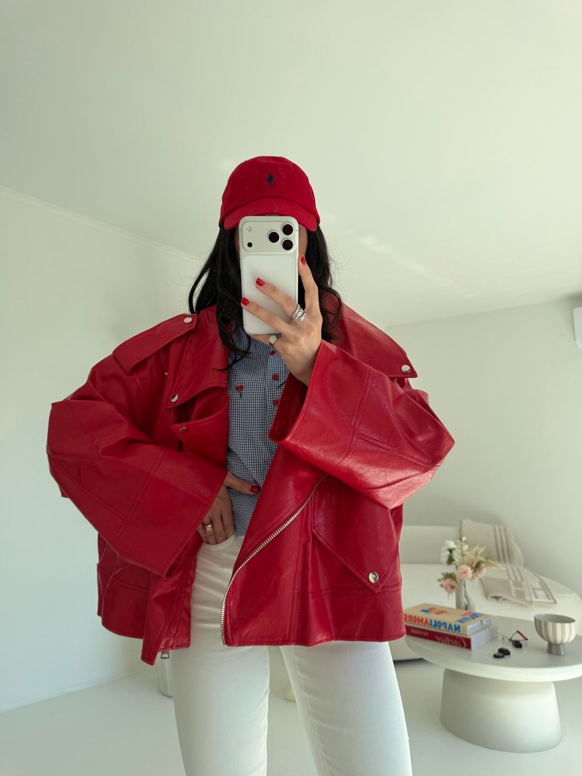 PU8020-1-BIKER ECOPELLE CHERRY