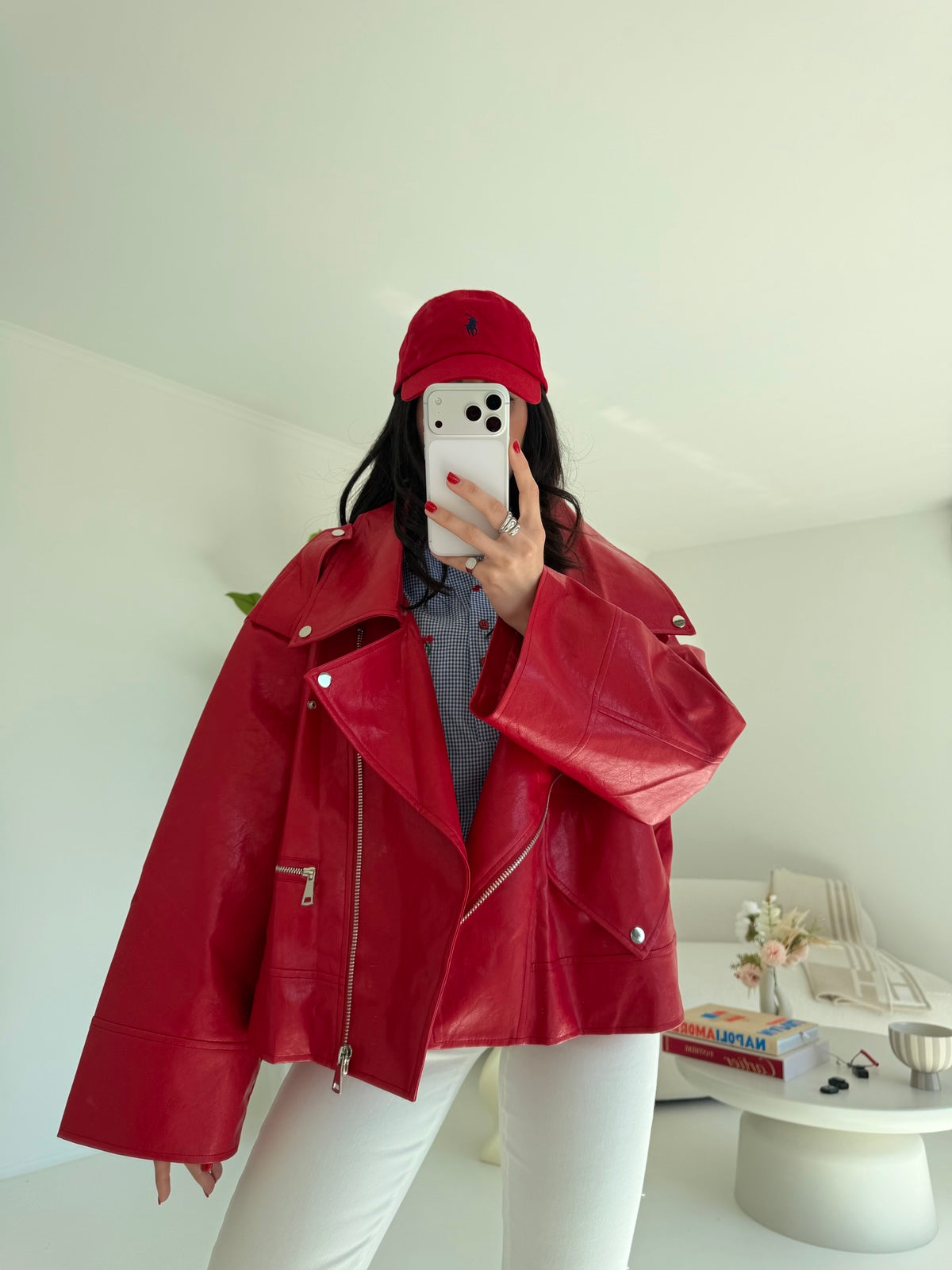 PU8020-1-BIKER ECOPELLE CHERRY