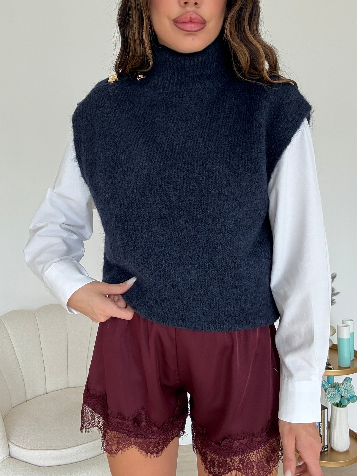 YHC7143-PULL BOTTON NAVY