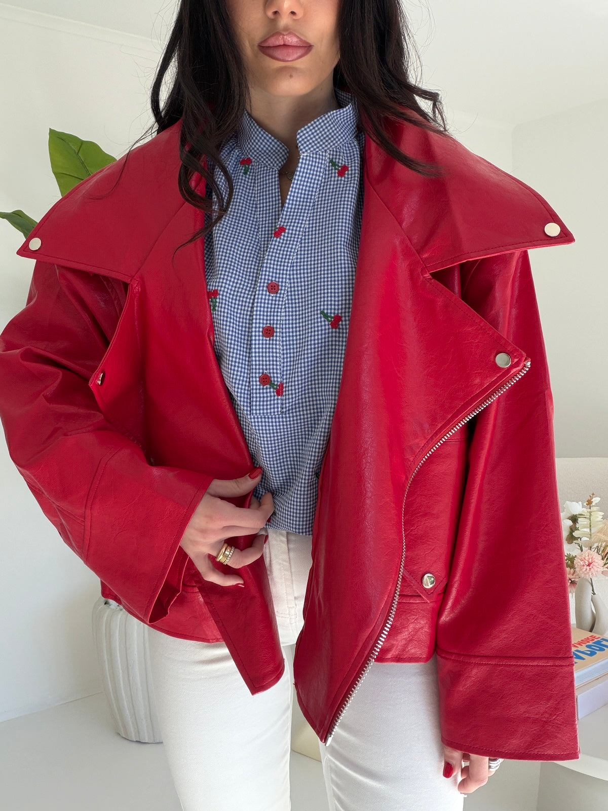 PU8020-1-BIKER ECOPELLE CHERRY