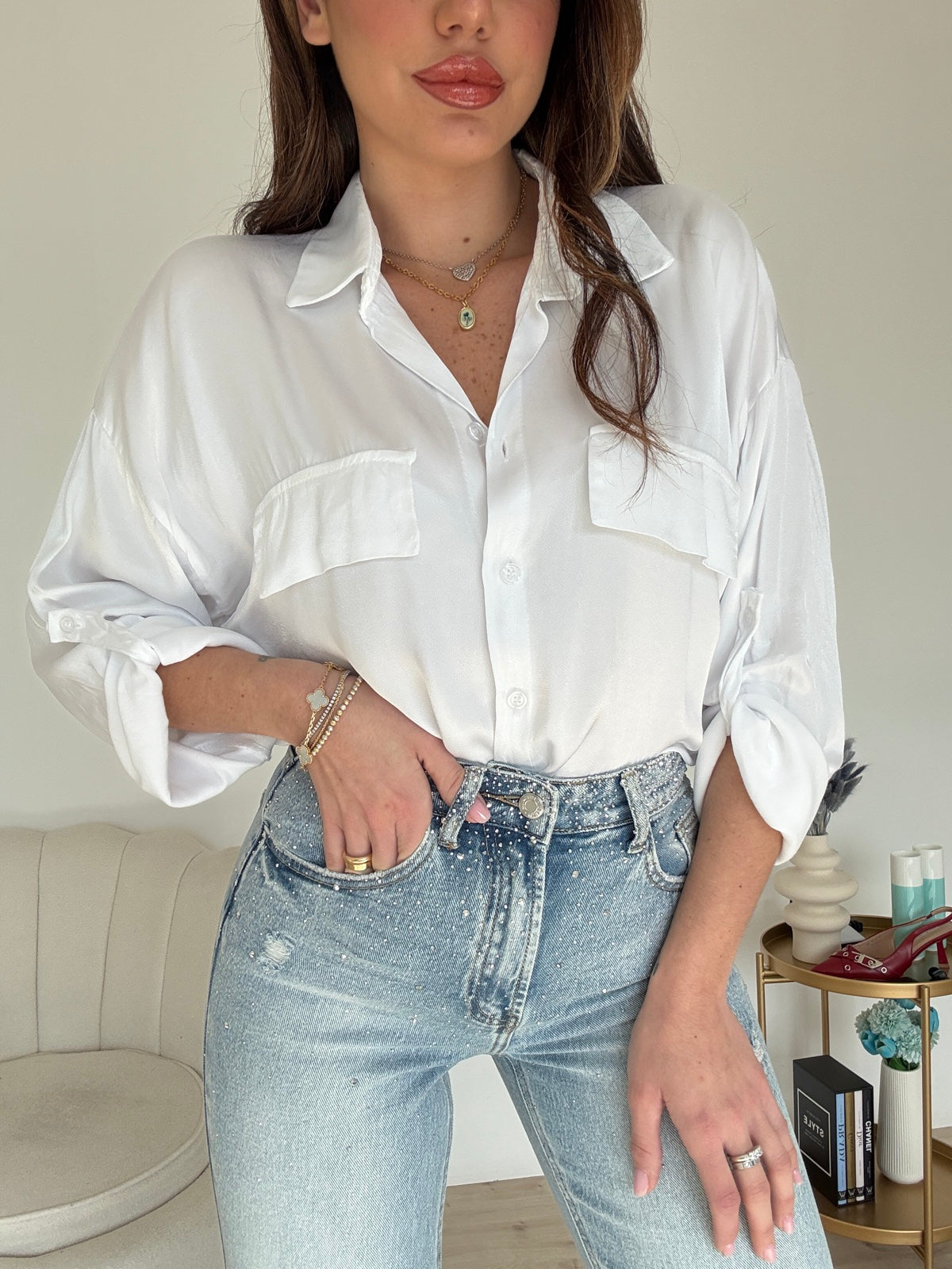 CAMICIA SATIN MILK