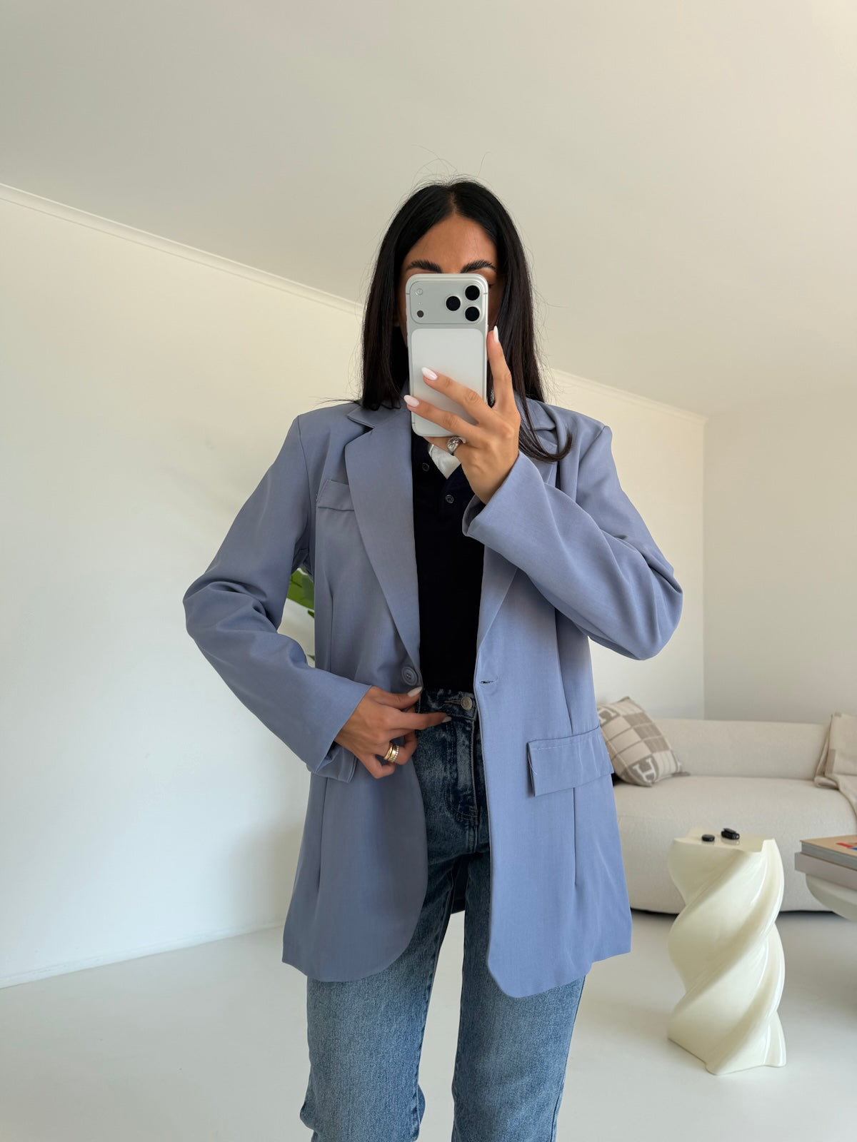 BLAZER OVERSIZE POLVERE