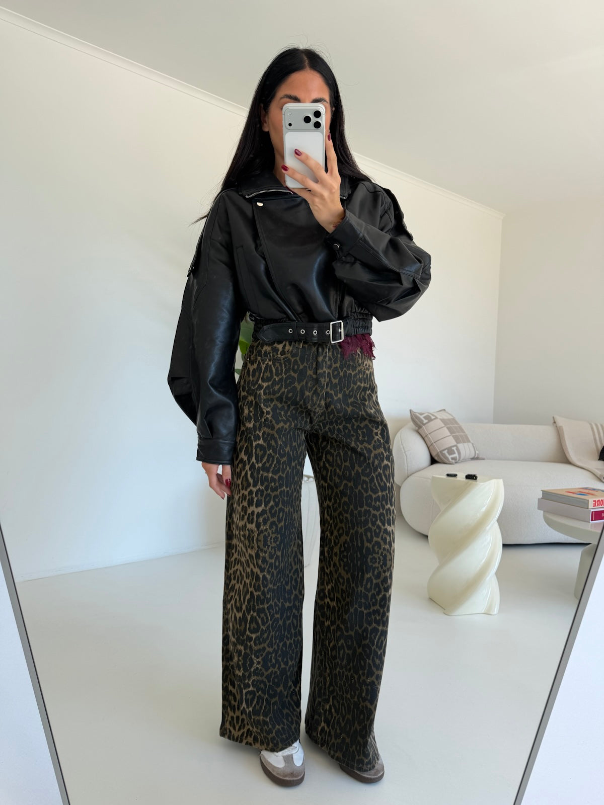 DA-1078D-BIKER CROP NERO
