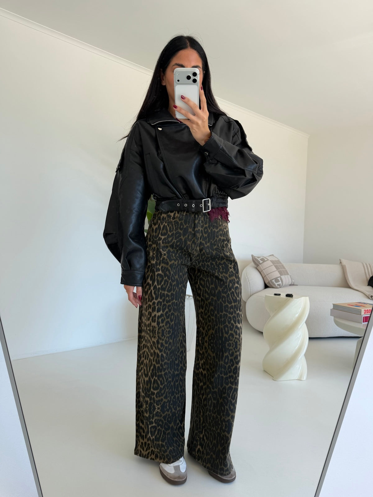 DA-1078D-BIKER CROP NERO