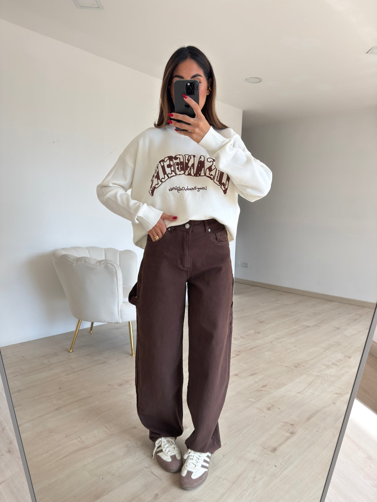 8948-26-JEANS SLOUCHY CHOCO