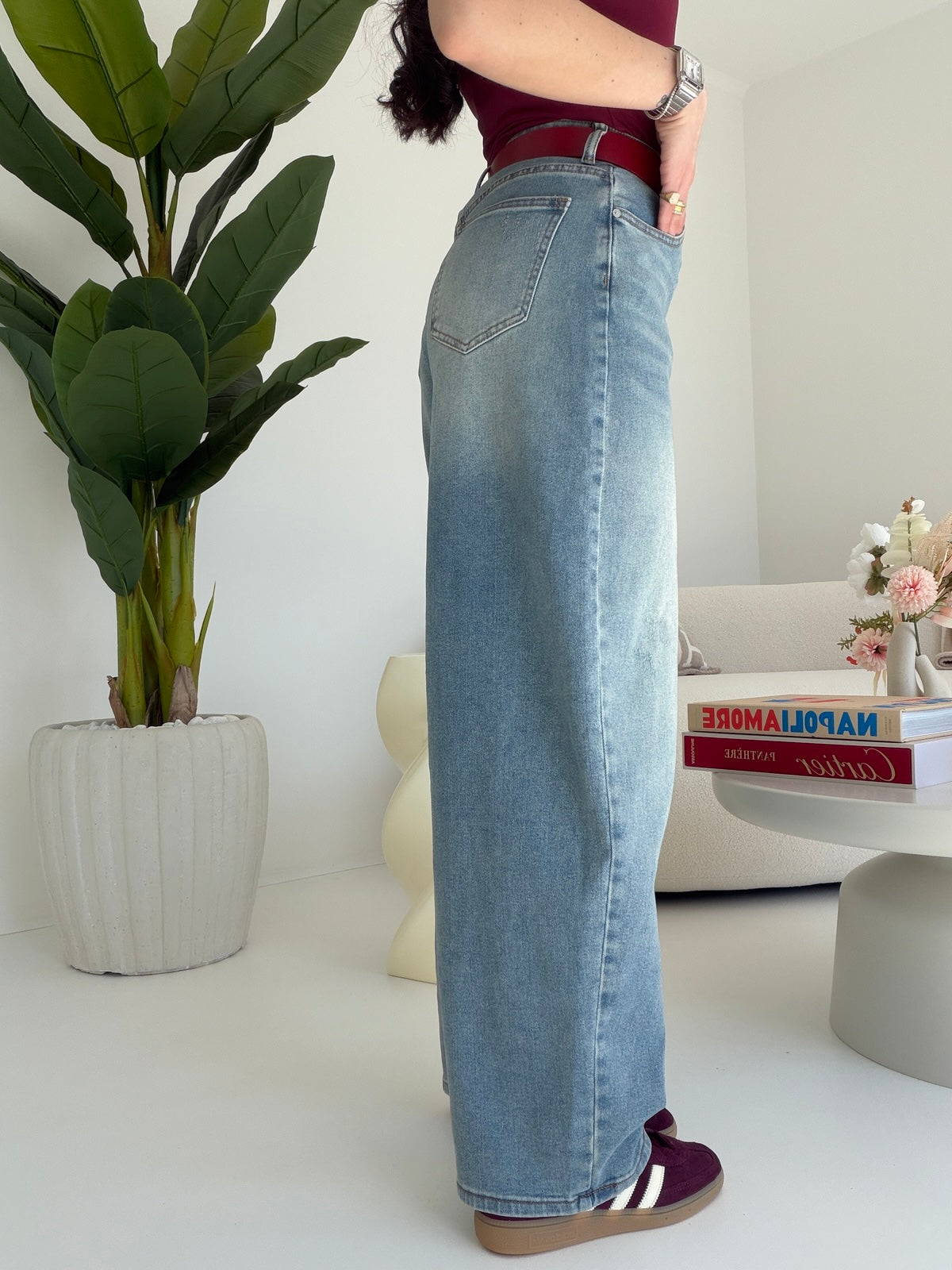 MI2612-2-JEANS BARELL +CINTURA DENIM CHIARO