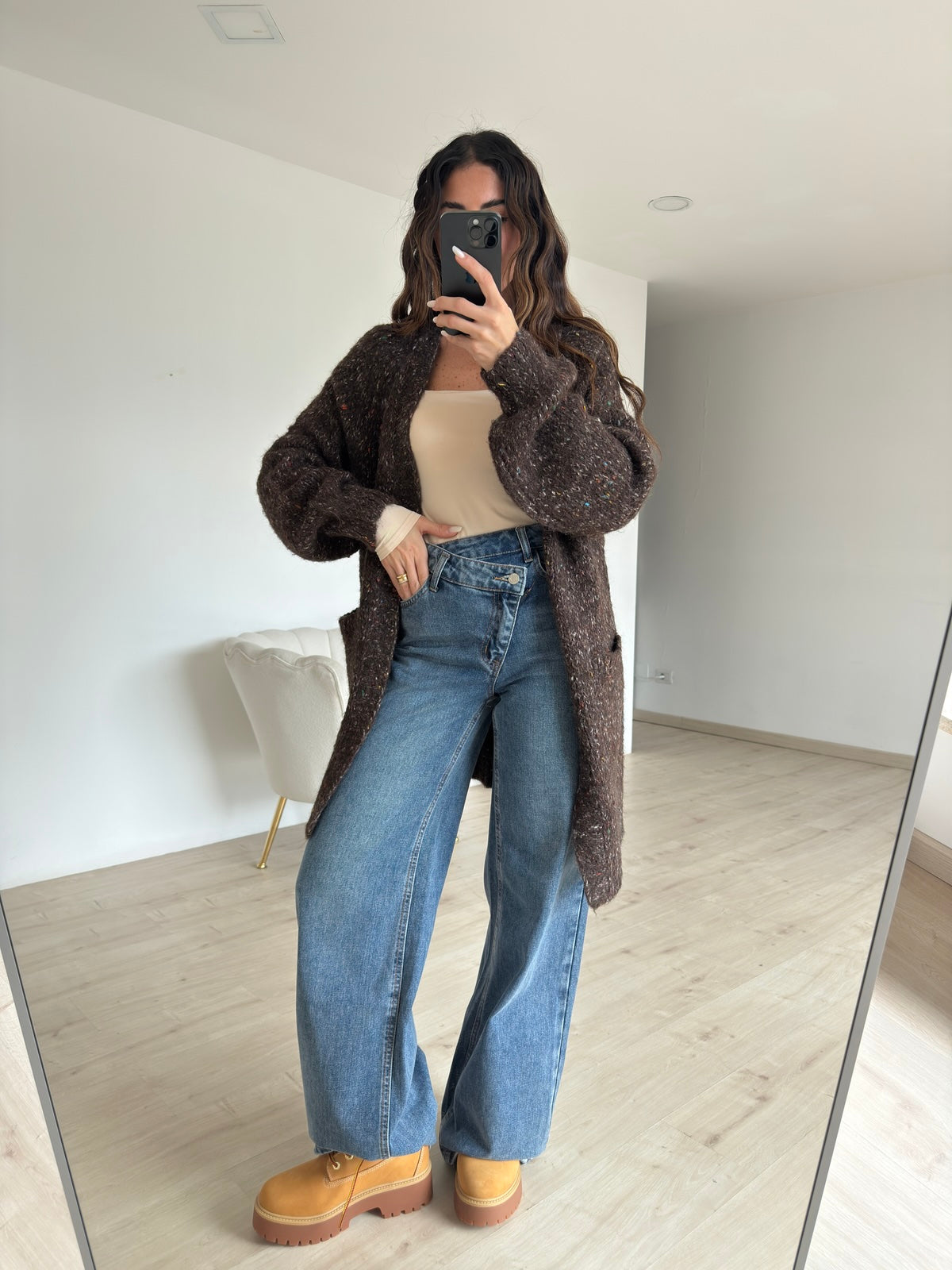 YHC7134-CARDIGAN SMARTIES CHOCO