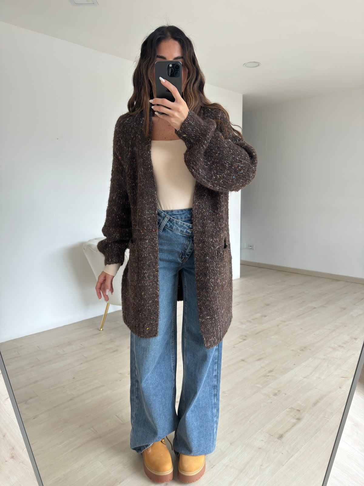 YHC7134-CARDIGAN SMARTIES CHOCO