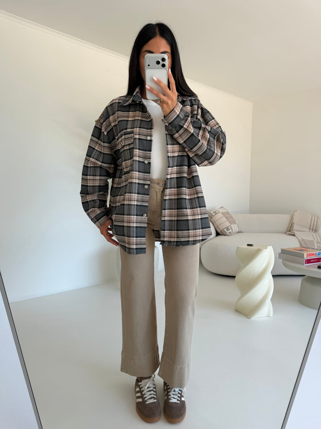 Y16039G-JEANS PALAZZO CROP BISCOTTO
