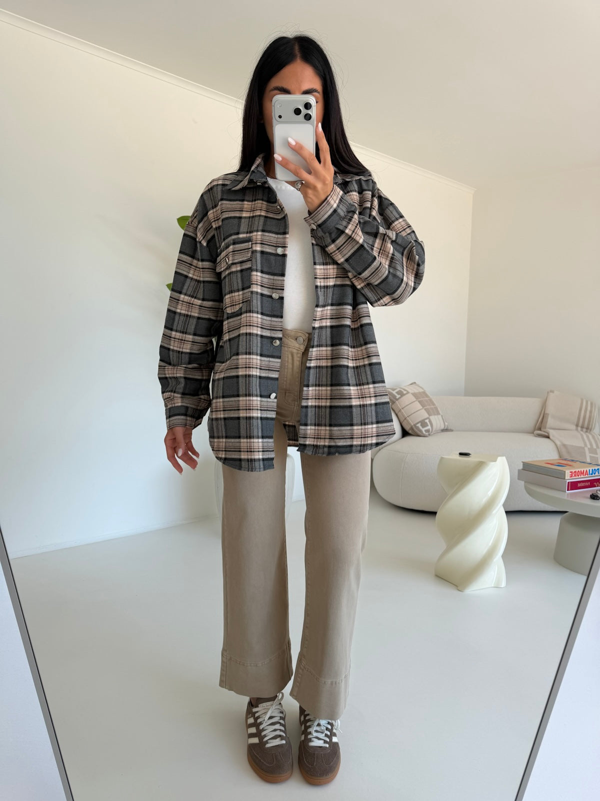 Y16039G-JEANS PALAZZO CROP BISCOTTO