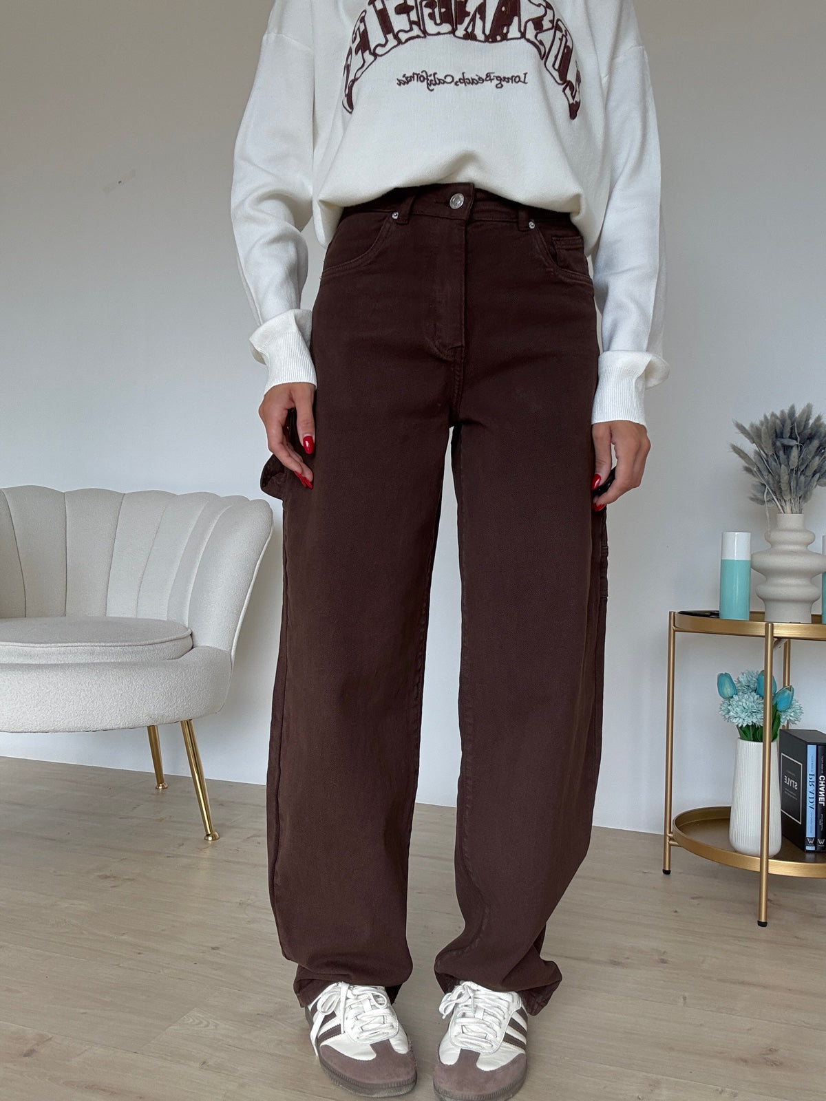 8948-26-JEANS SLOUCHY CHOCO