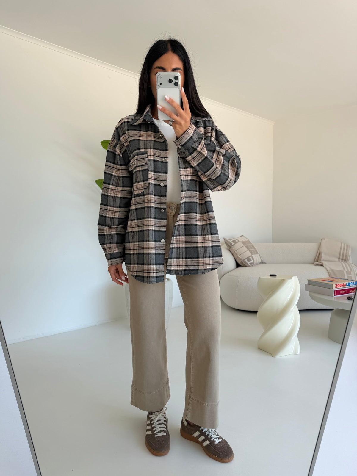 Y16039G-JEANS PALAZZO CROP BISCOTTO