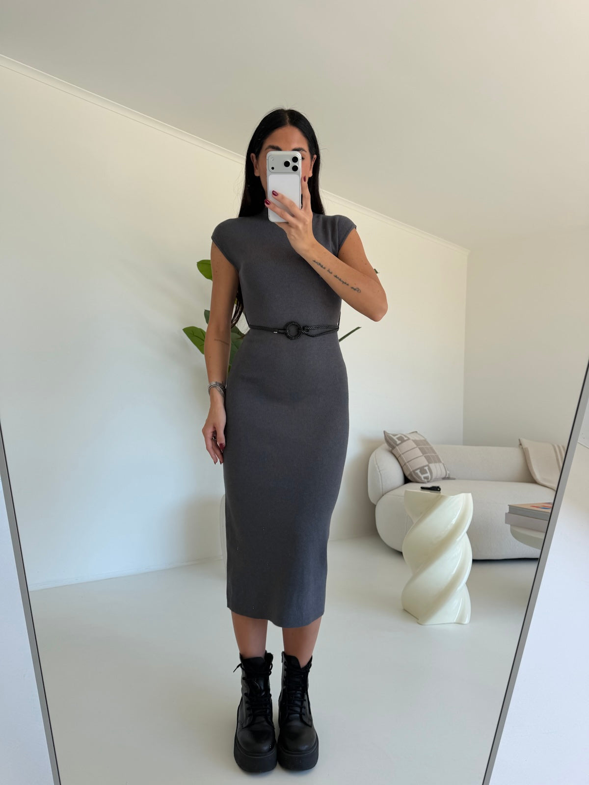 HG69566-ABITO LONGUETTE GREY