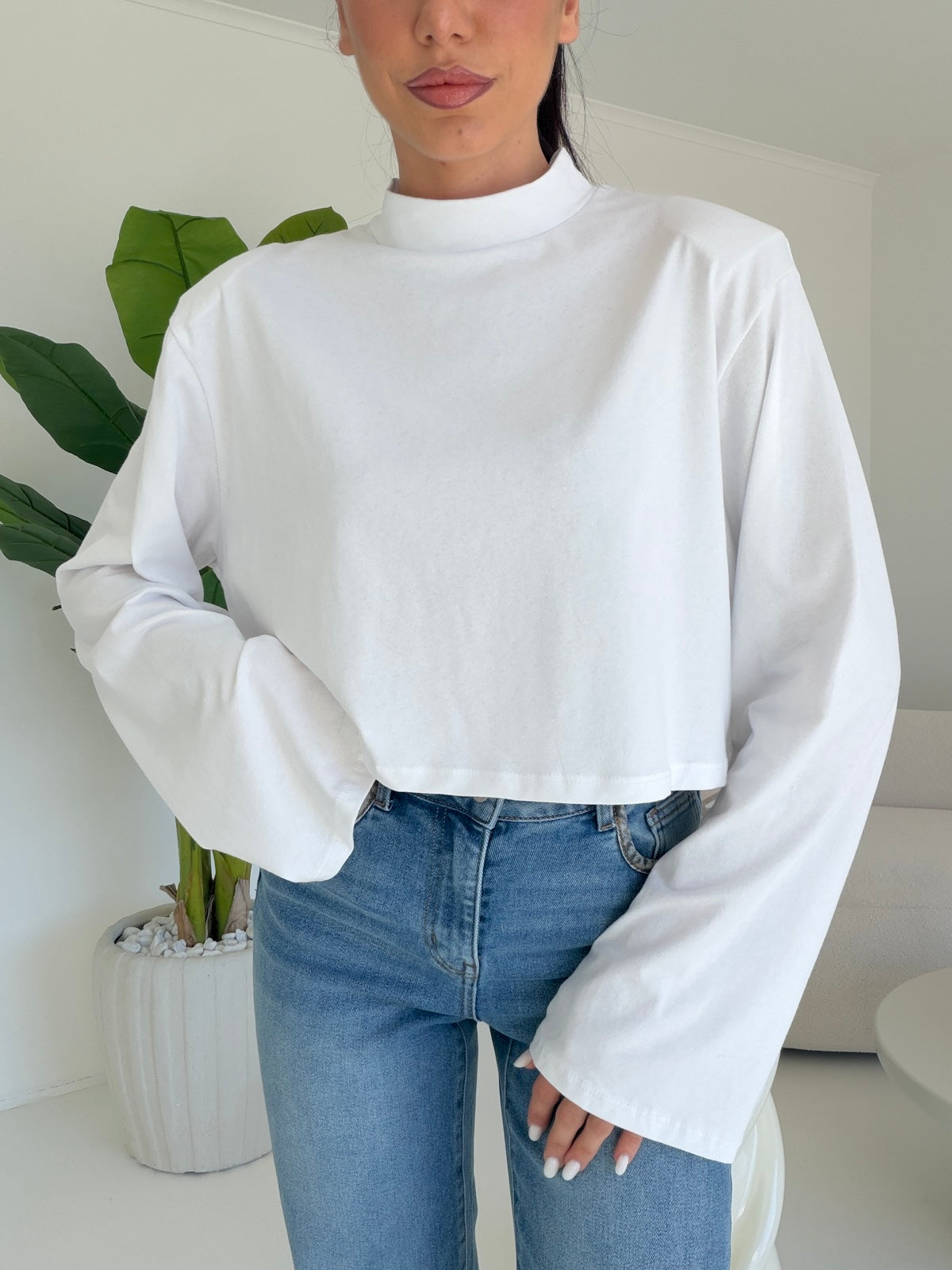 MAGLIA CROP JADE MILK