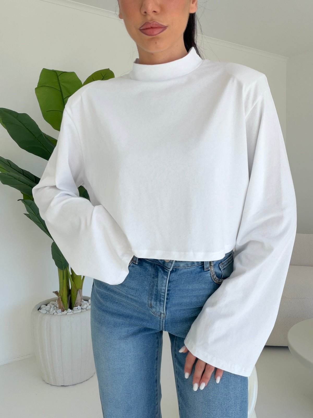 MAGLIA CROP JADE MILK