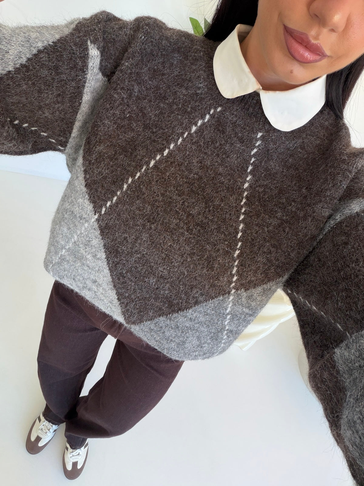 Y6152-PULL ROMBI CHOCO
