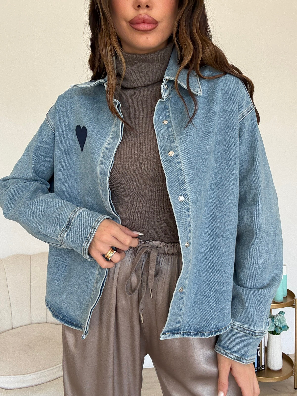 MG75-1-CAMICIA CUORICINO DENIM CHIARO