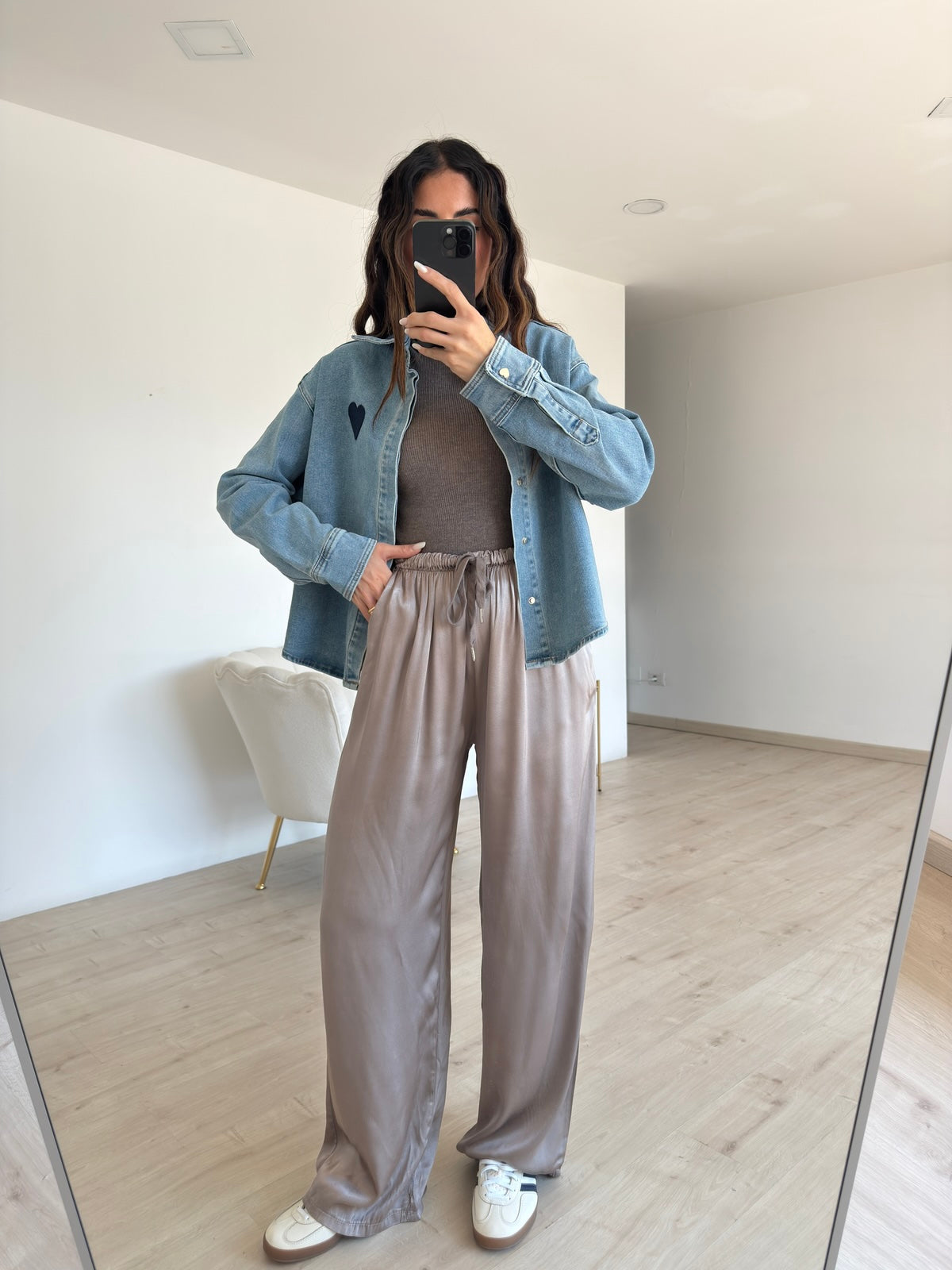 MG75-1-CAMICIA CUORICINO DENIM CHIARO