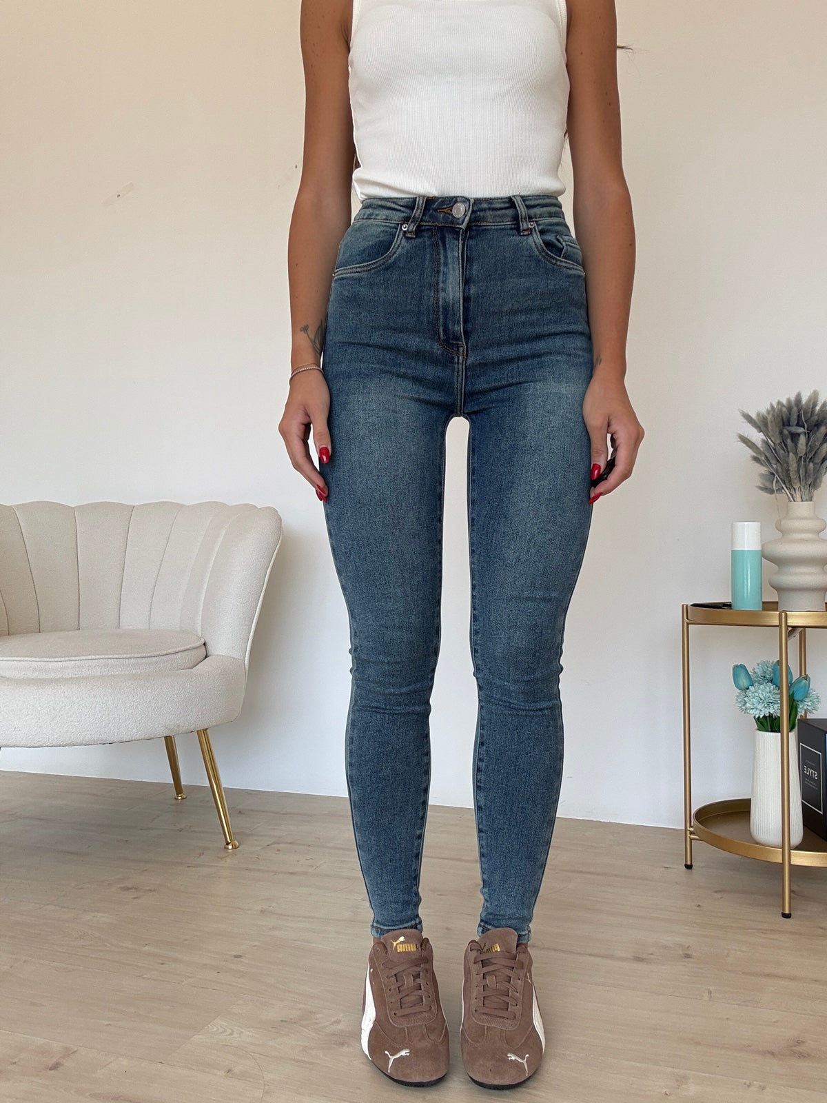 SHW8942-JEANS SKINNY BLU DENIM