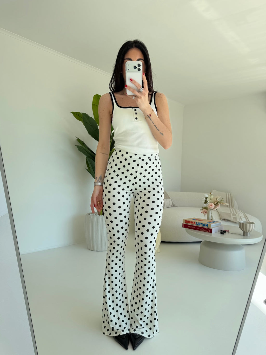 61973-LEGGINS A ZAMPA POIS MILK