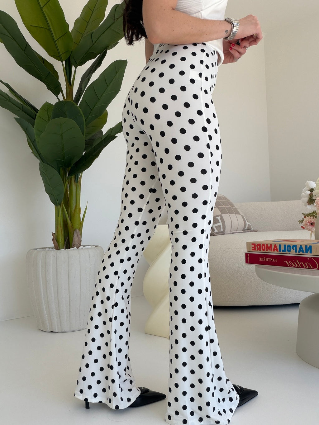 61973-LEGGINS A ZAMPA POIS MILK